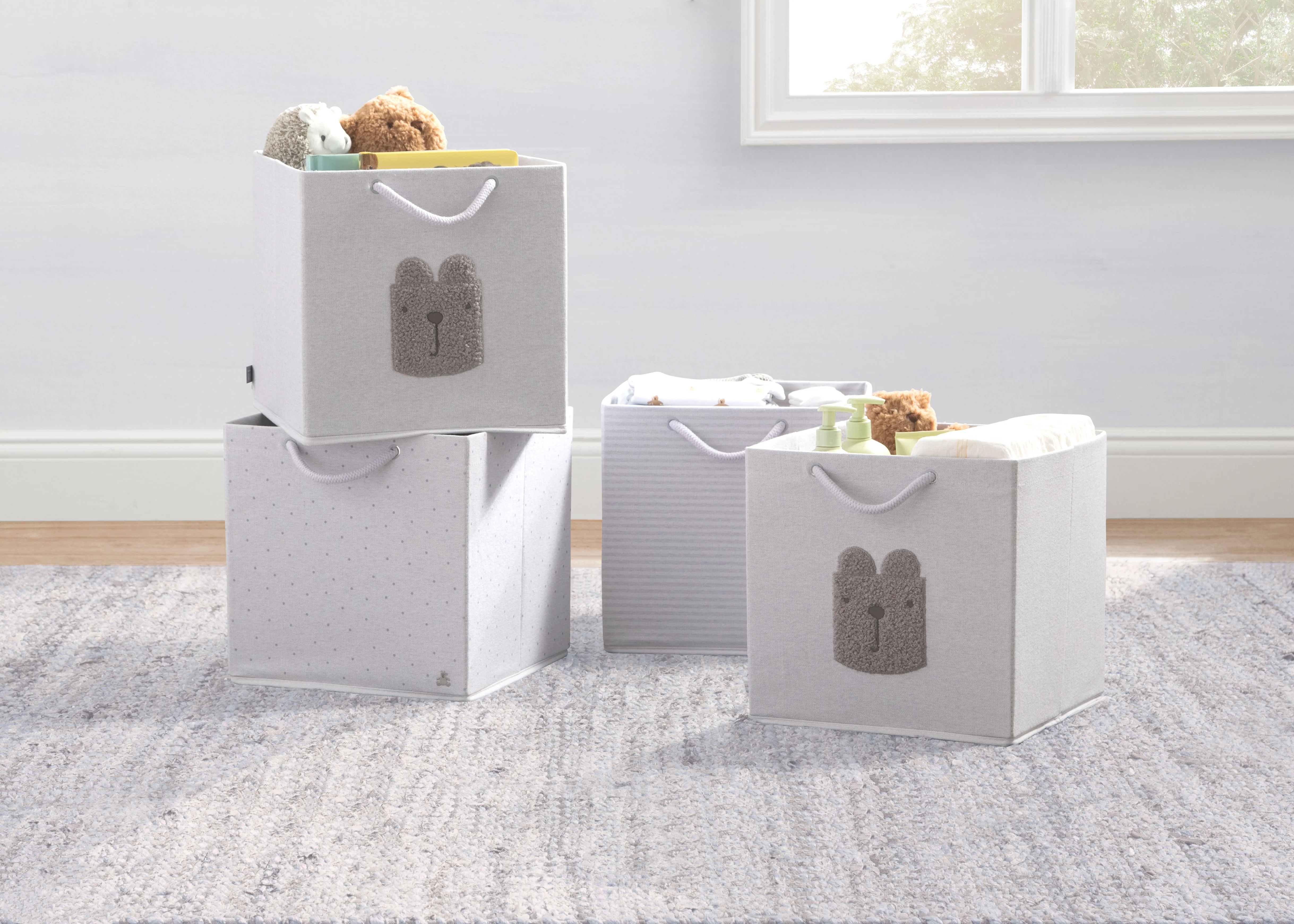 babyGap 4-Pack Brannan Bear Fabric Storage Bins with Handles - Image 10