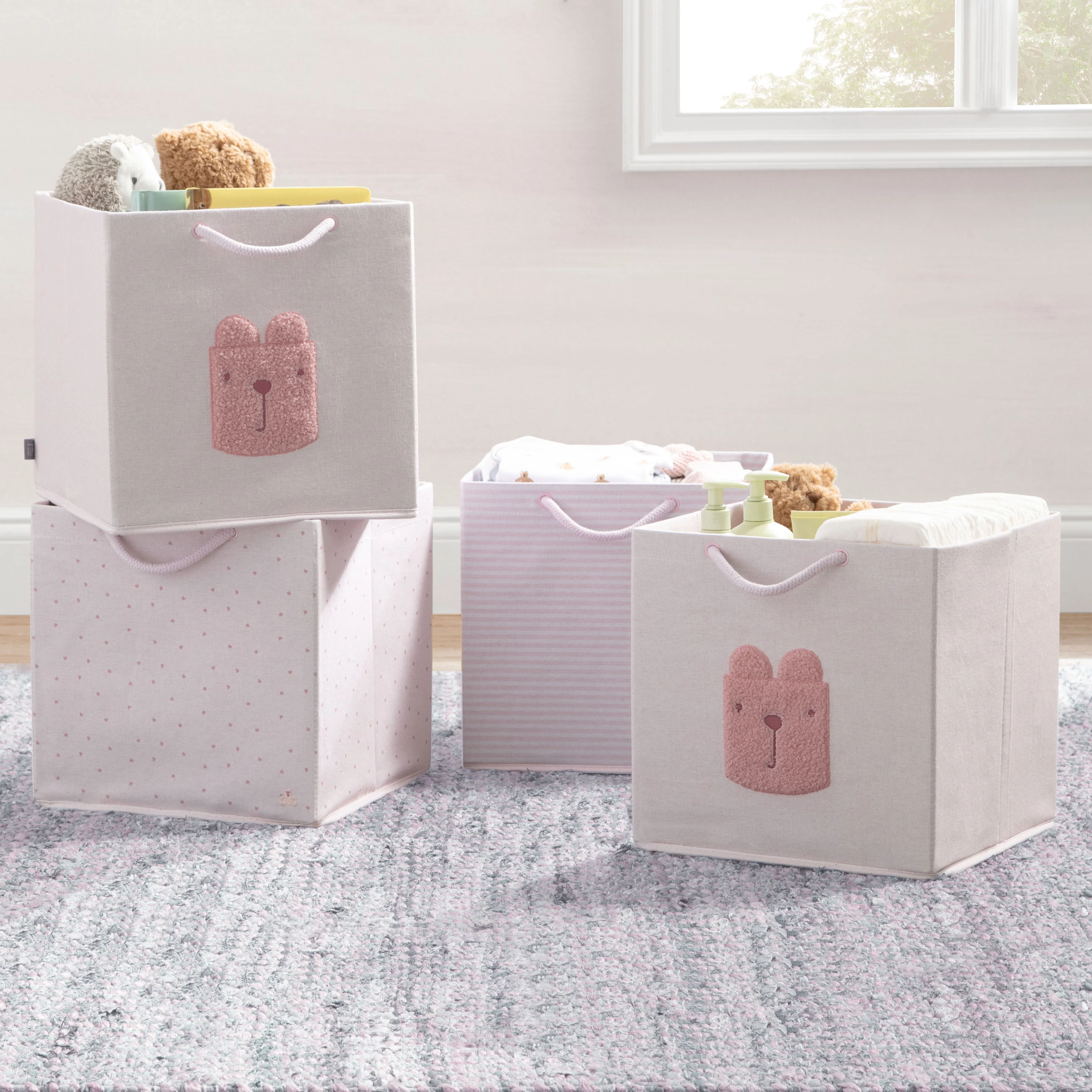babyGap 4-Pack Brannan Bear Fabric Storage Bins with Handles - Image 13