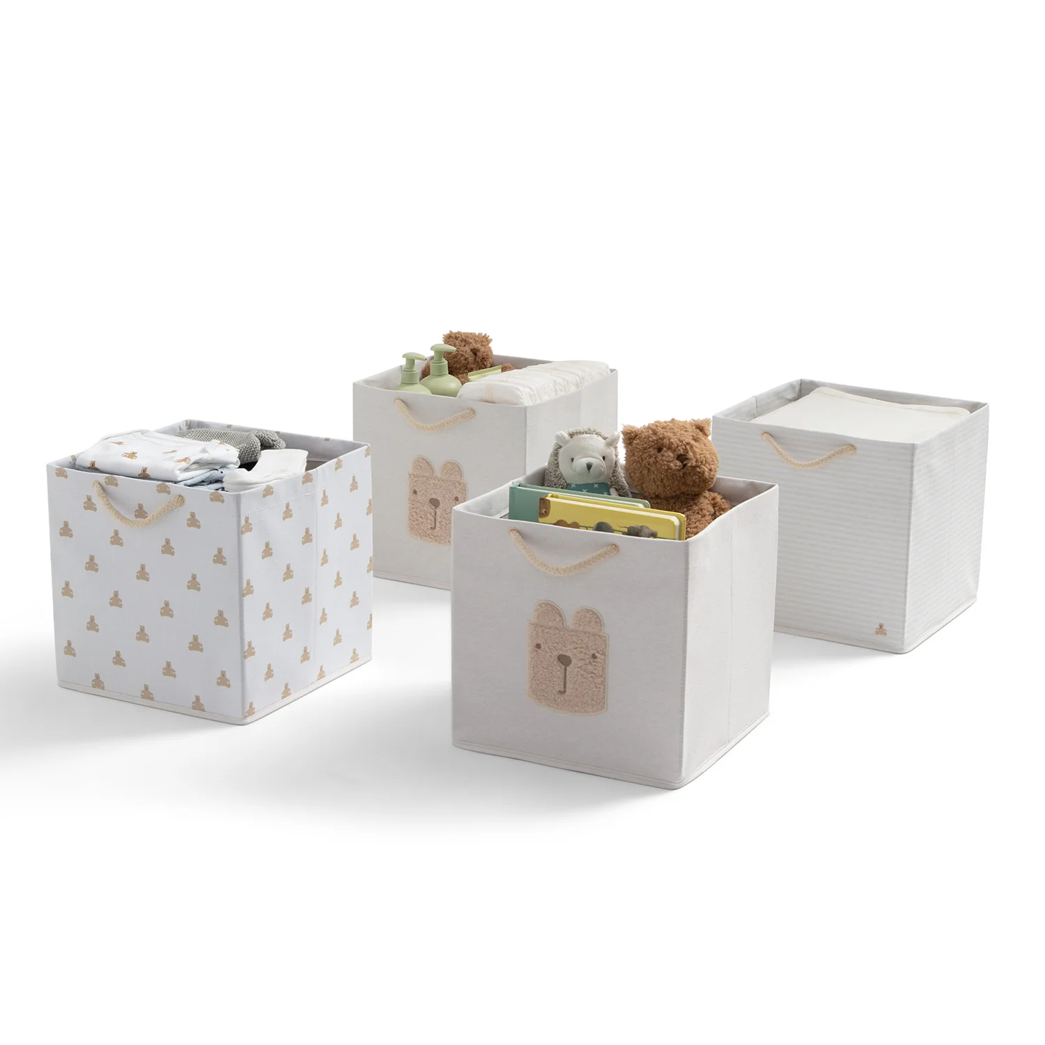 babyGap 4-Pack Brannan Bear Fabric Storage Bins with Handles - Image 8