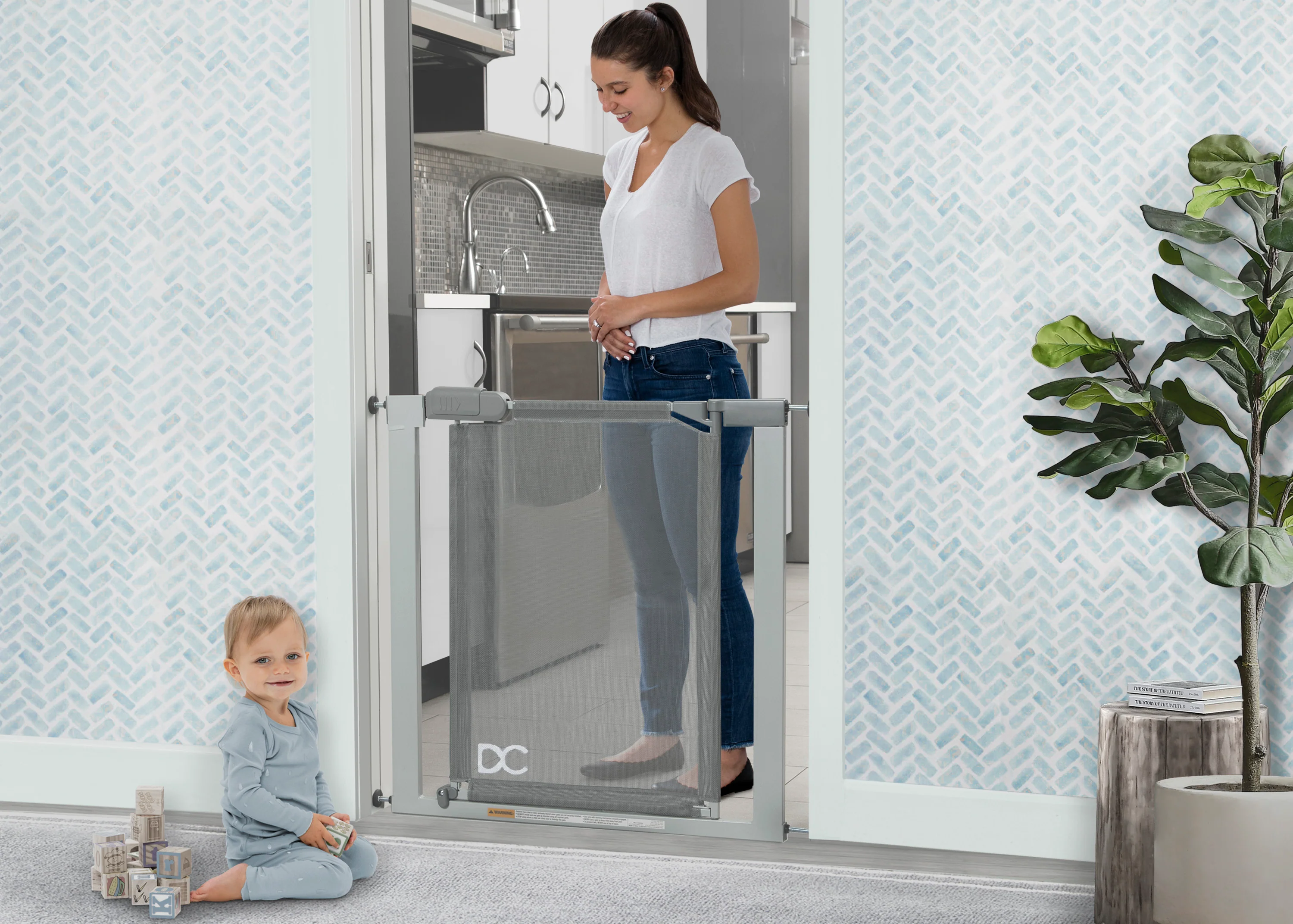 Adjustable Baby Safety Gate - Easy Fit Pressure Mount Design with Walk-Through Door - Image 2