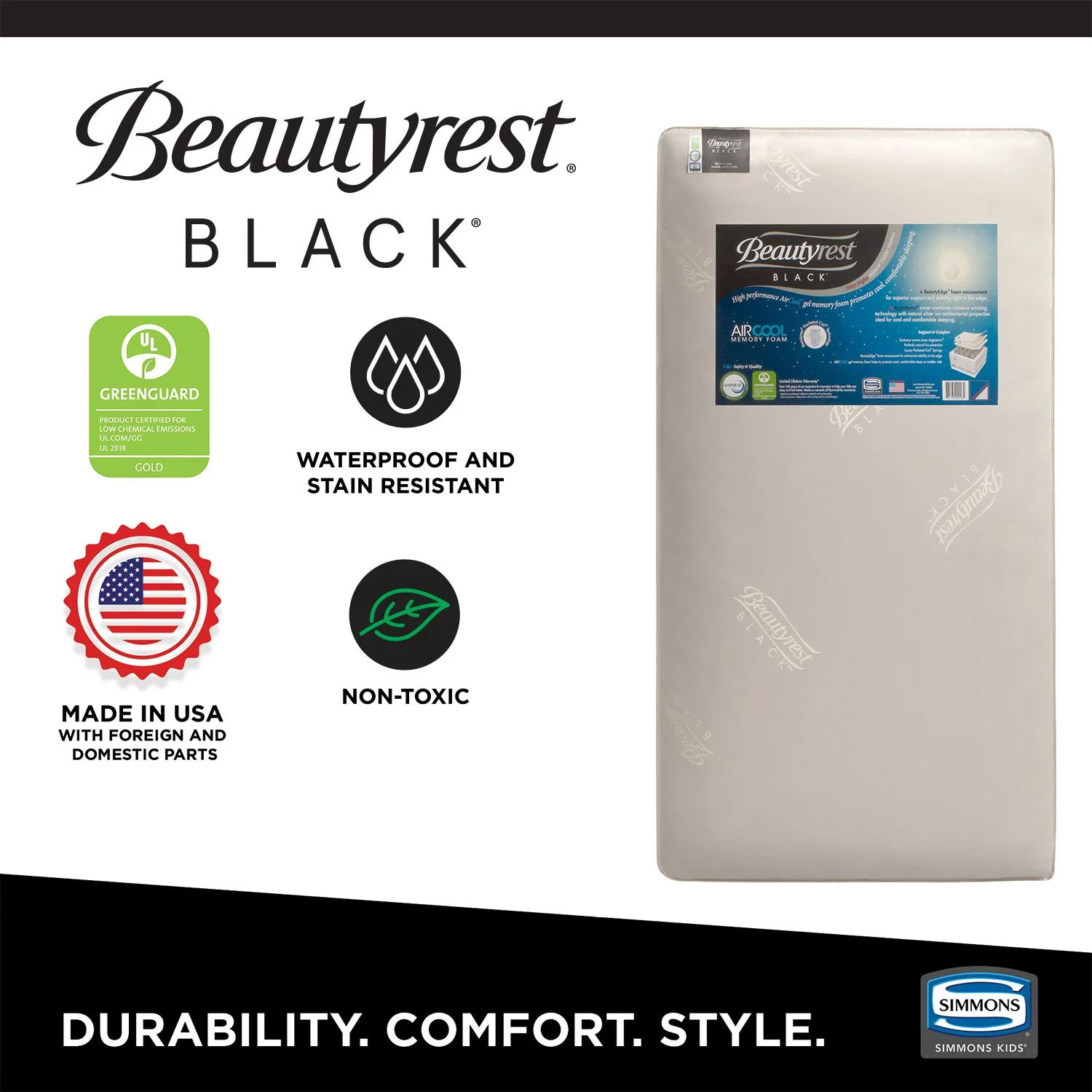 Beautyrest Black AIRCOOL Two-Stage Crib and Toddler Mattress - Image 3