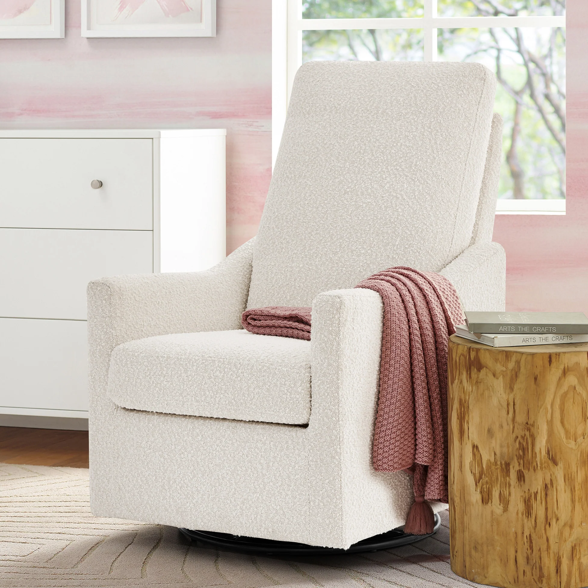 Andie Boucle Nursery Glider Swivel Chair - Image 8