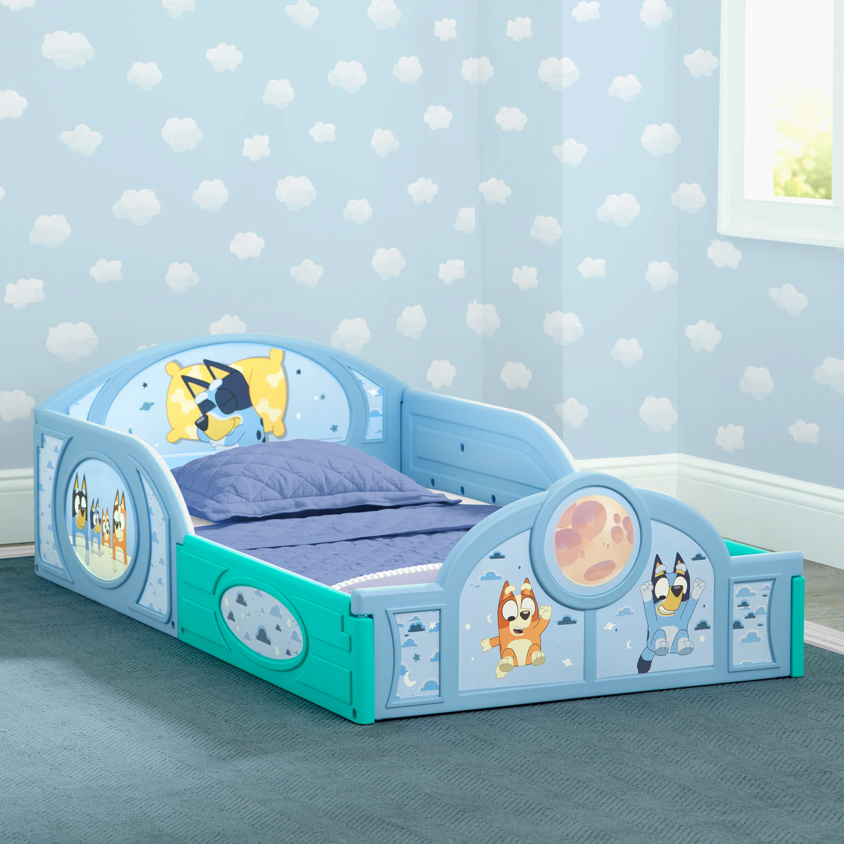 Bluey Sleep and Play Toddler Bed with Built-In Guardrails - Image 10
