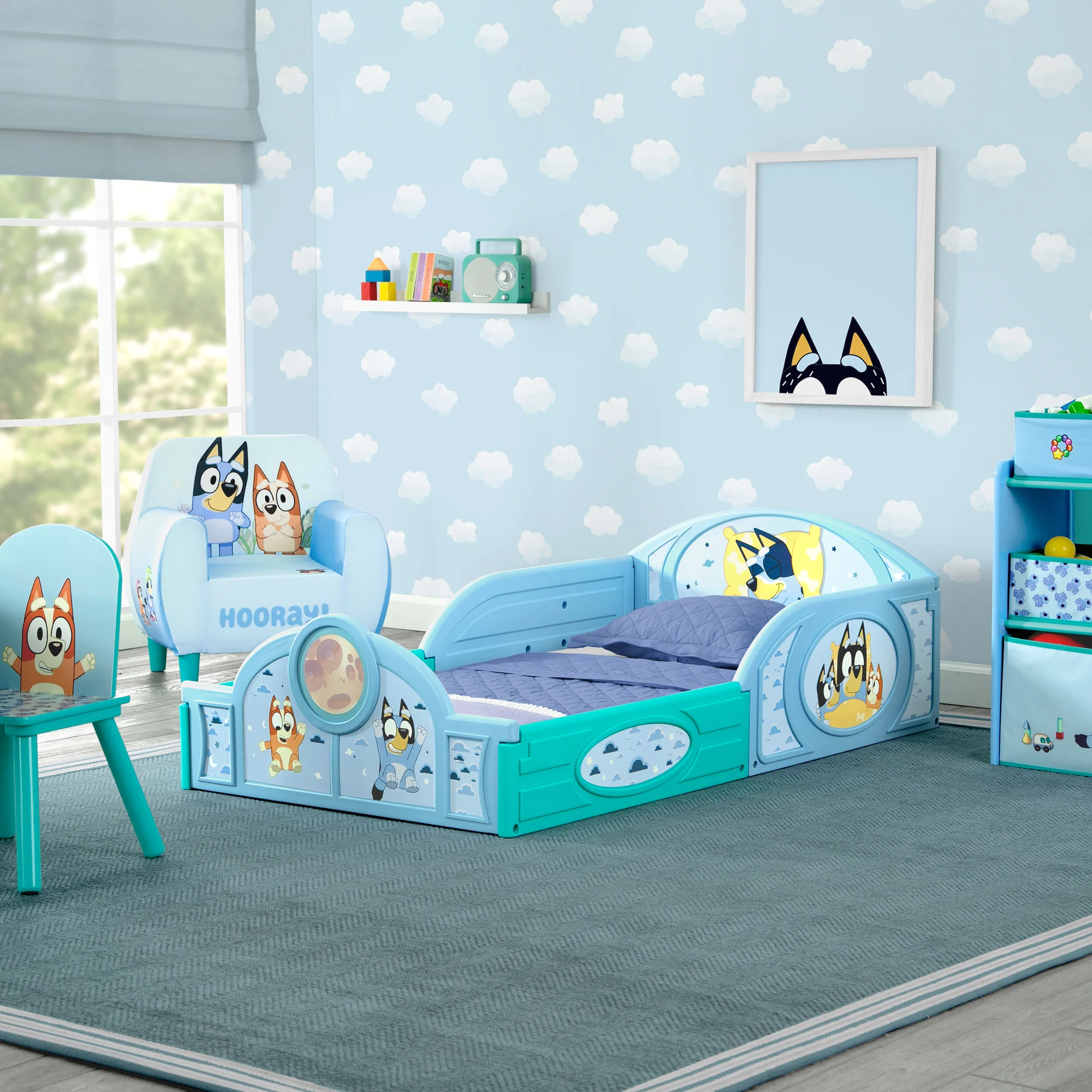 Bluey Sleep and Play Toddler Bed with Built-In Guardrails - Image 11