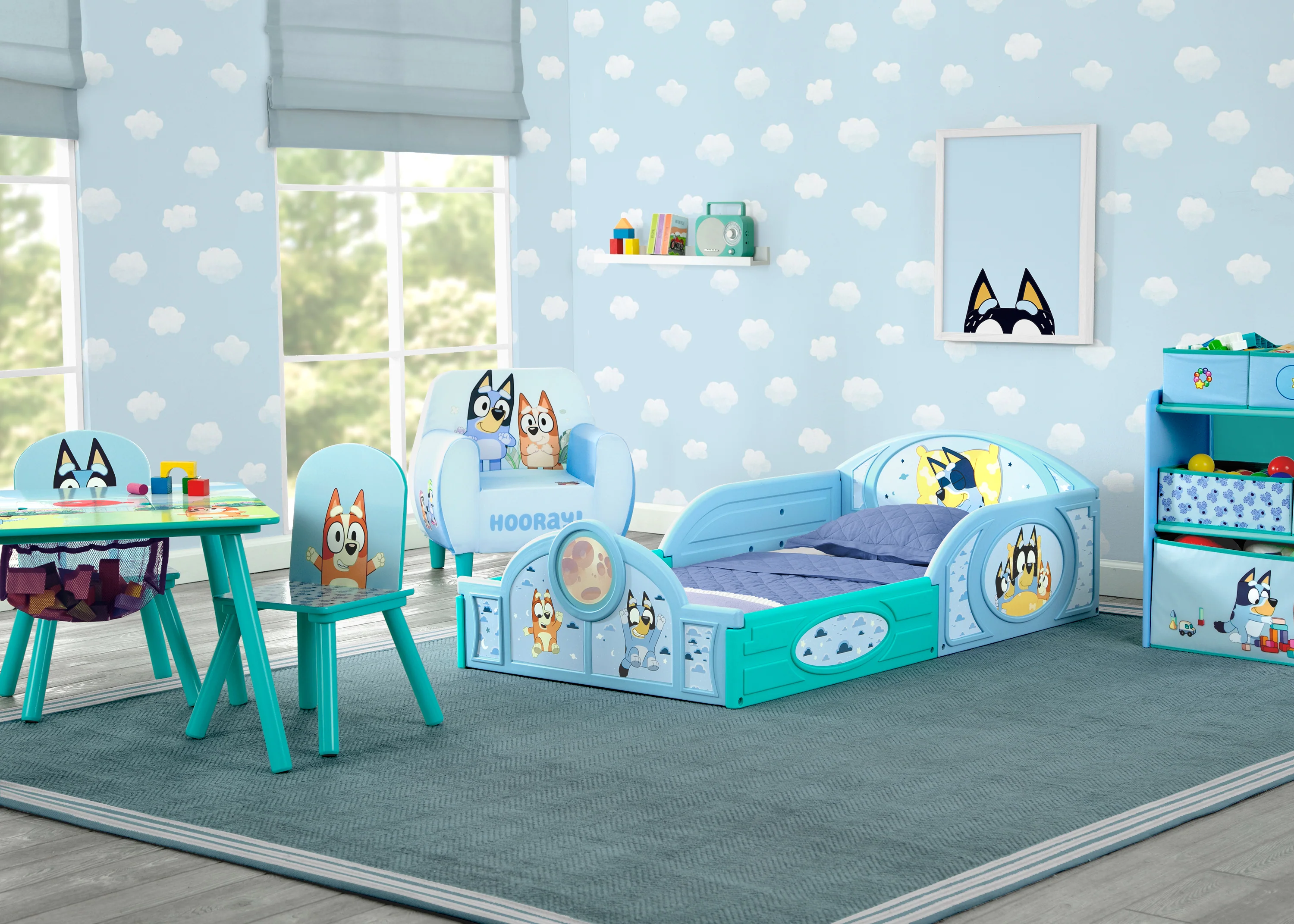 Bluey Sleep and Play Toddler Bed with Built-In Guardrails - Image 2