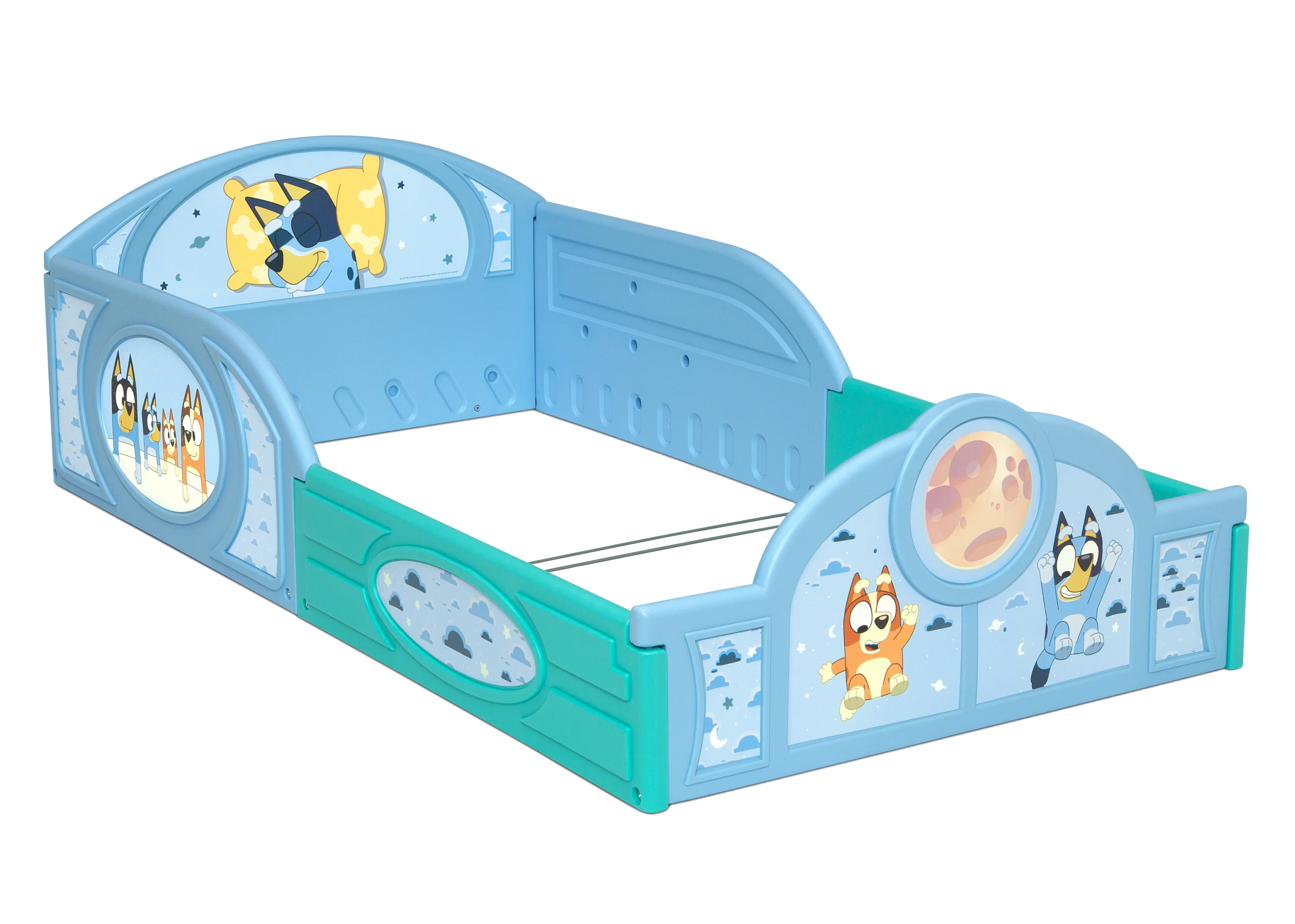 Bluey Sleep and Play Toddler Bed with Built-In Guardrails - Image 9