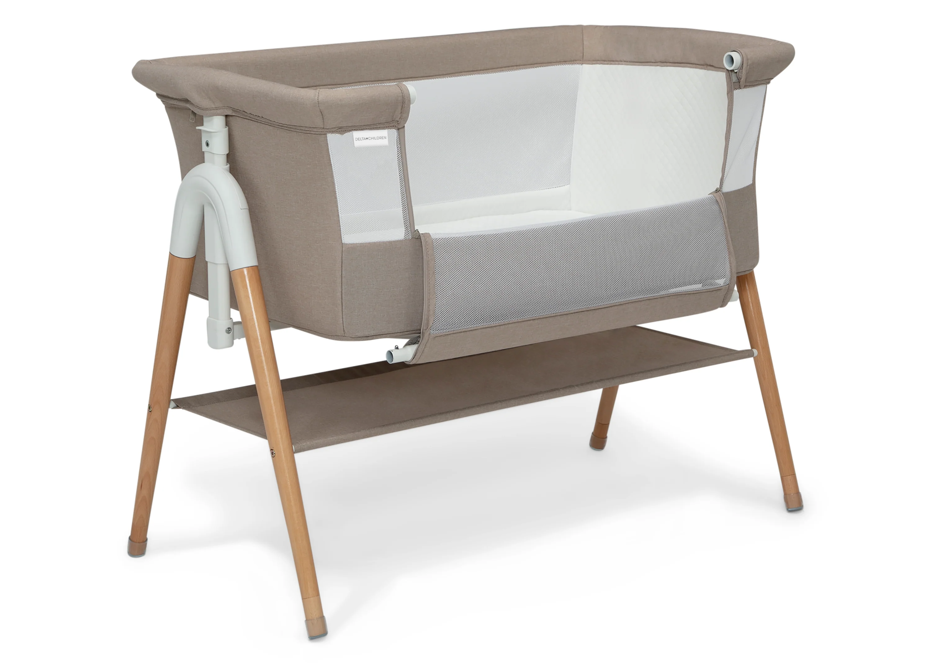 Bondi Adjustable Height Bedside Beechwood Bassinet - Image 11