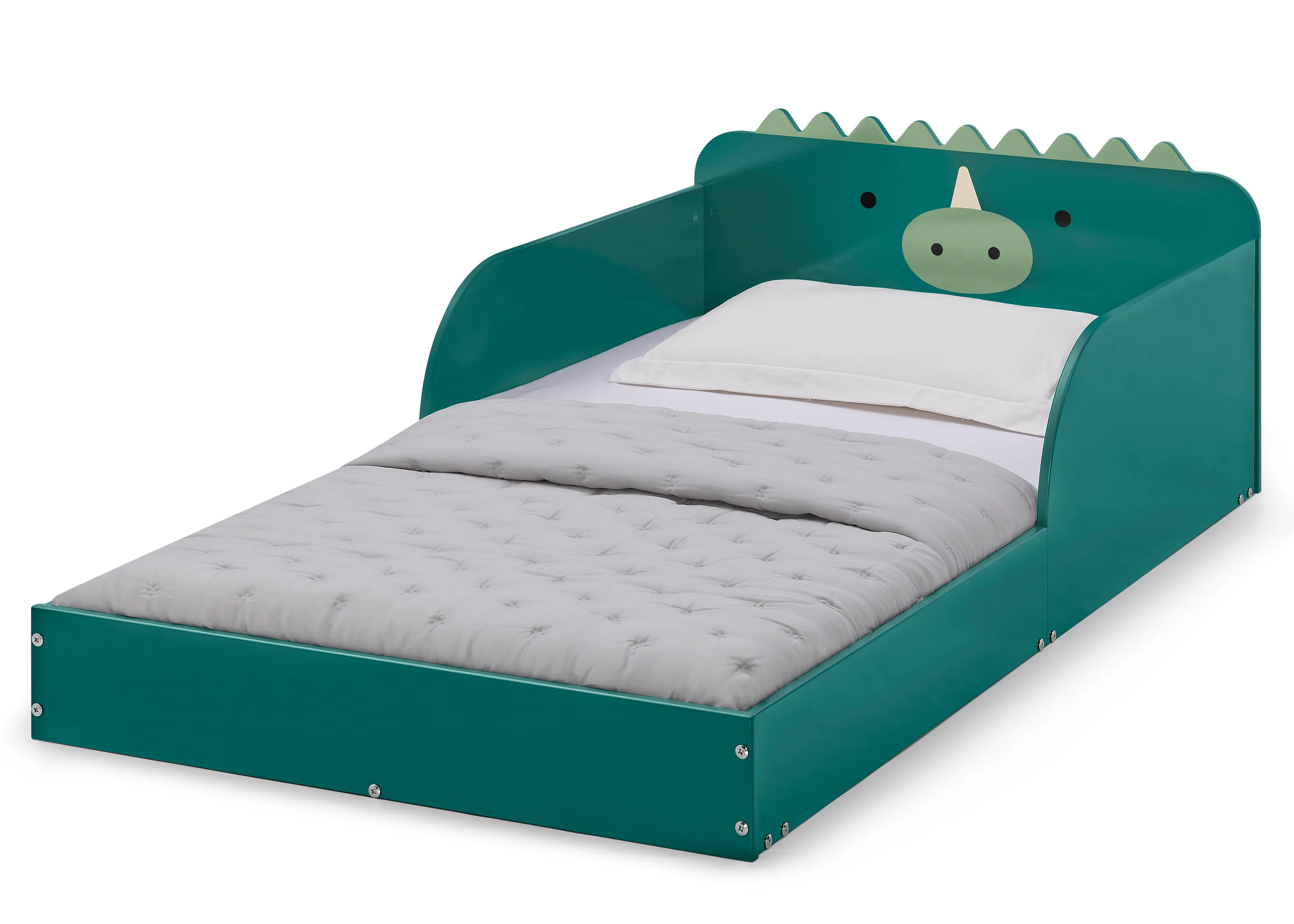 Dino Wood Floor Toddler Bed with Reusable Stickers - Image 3