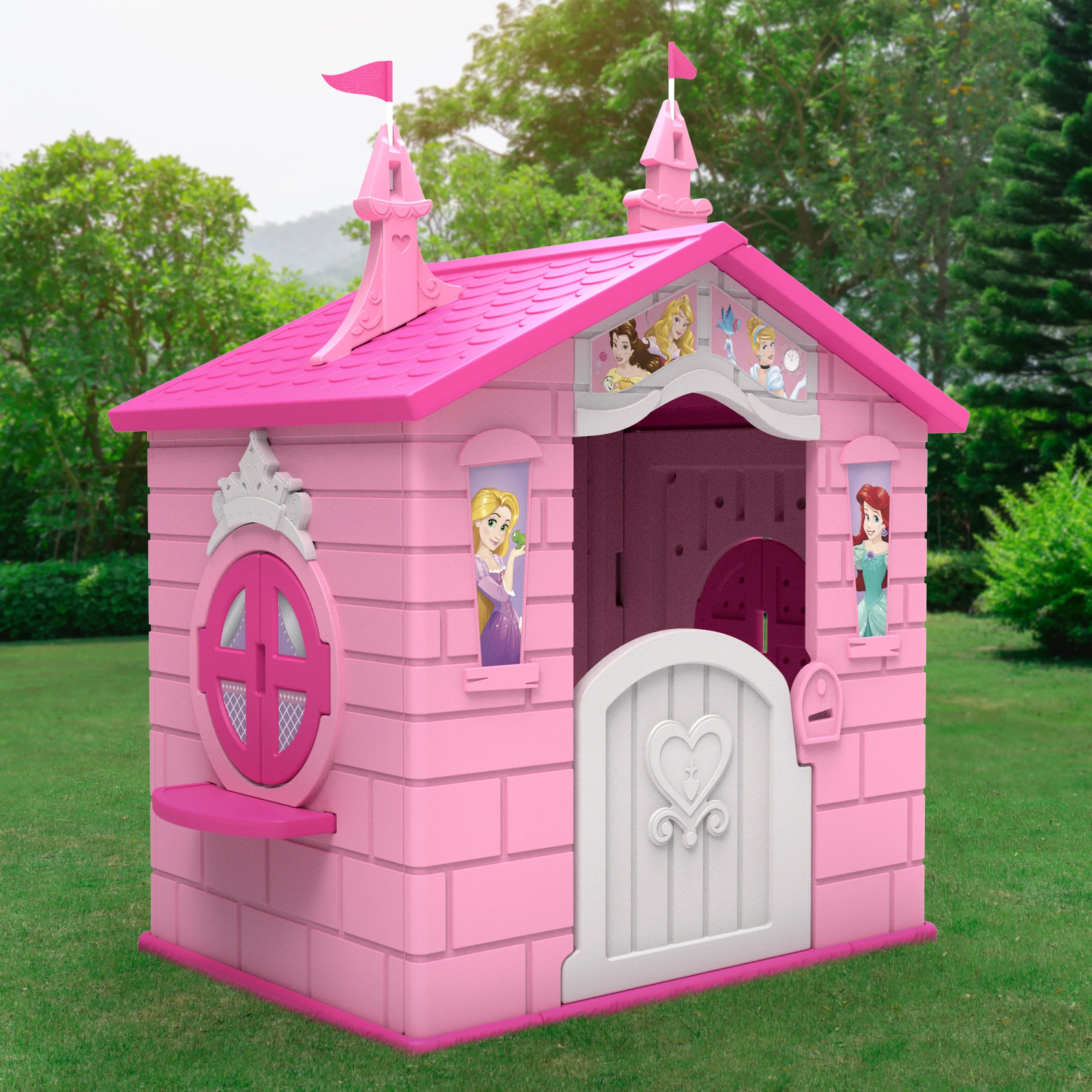 Disney Princess Plastic Indoor/Outdoor Playhouse with Easy Assembly by Delta Children - Image 6