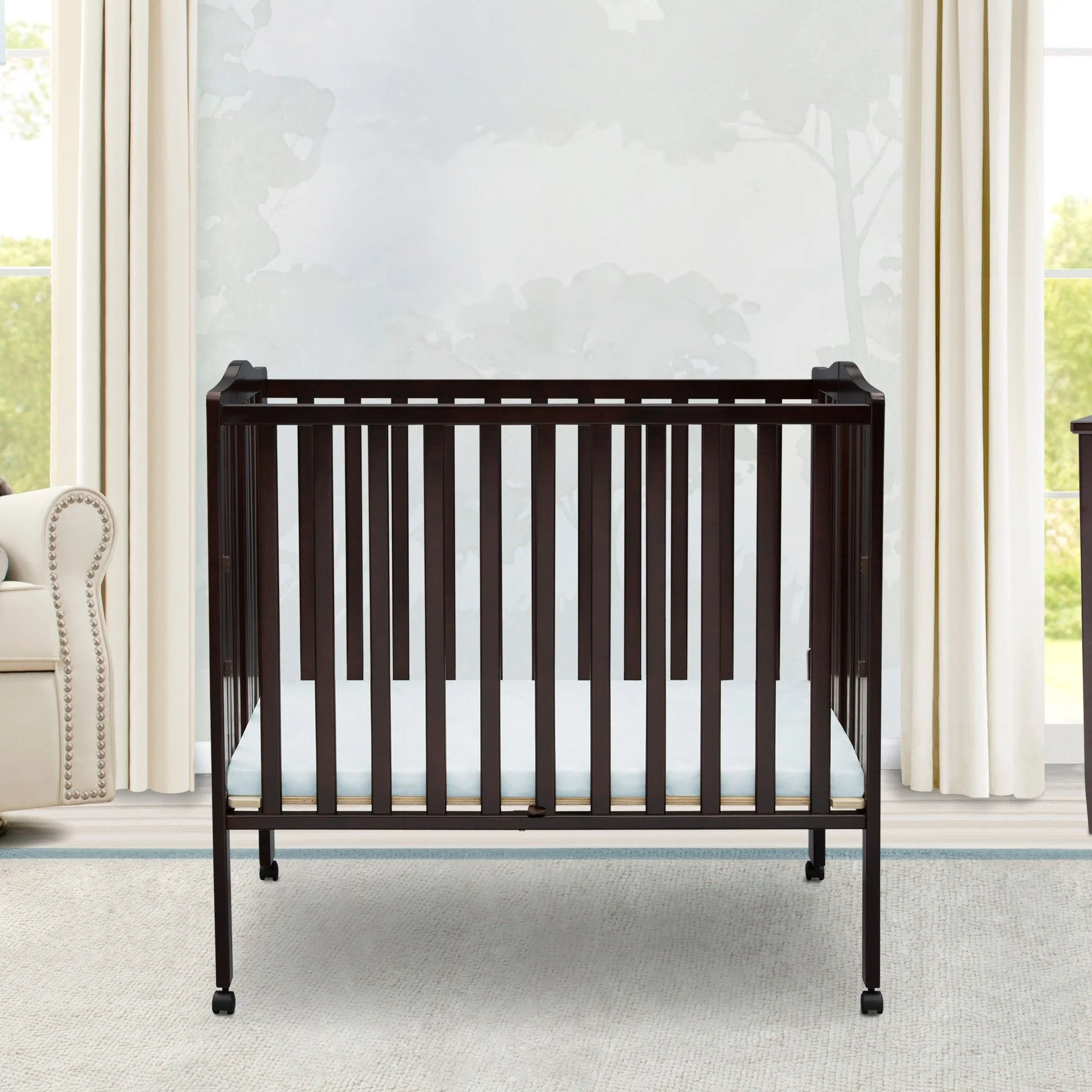 Folding Portable Mini Baby Crib with 1.5-inch Mattress - Image 11