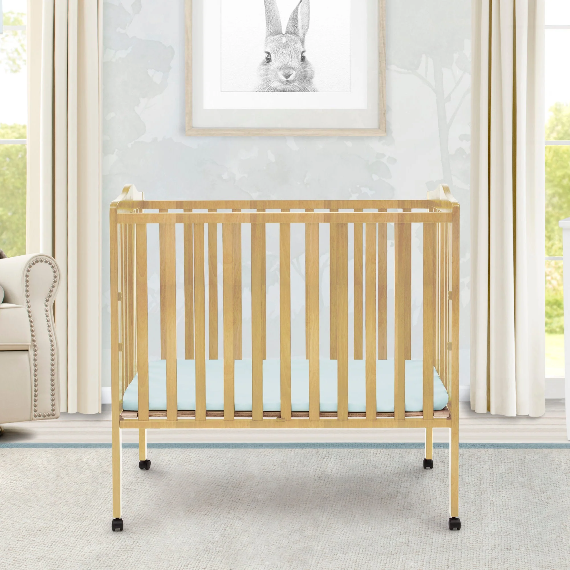 Folding Portable Mini Baby Crib with 1.5-inch Mattress - Image 6