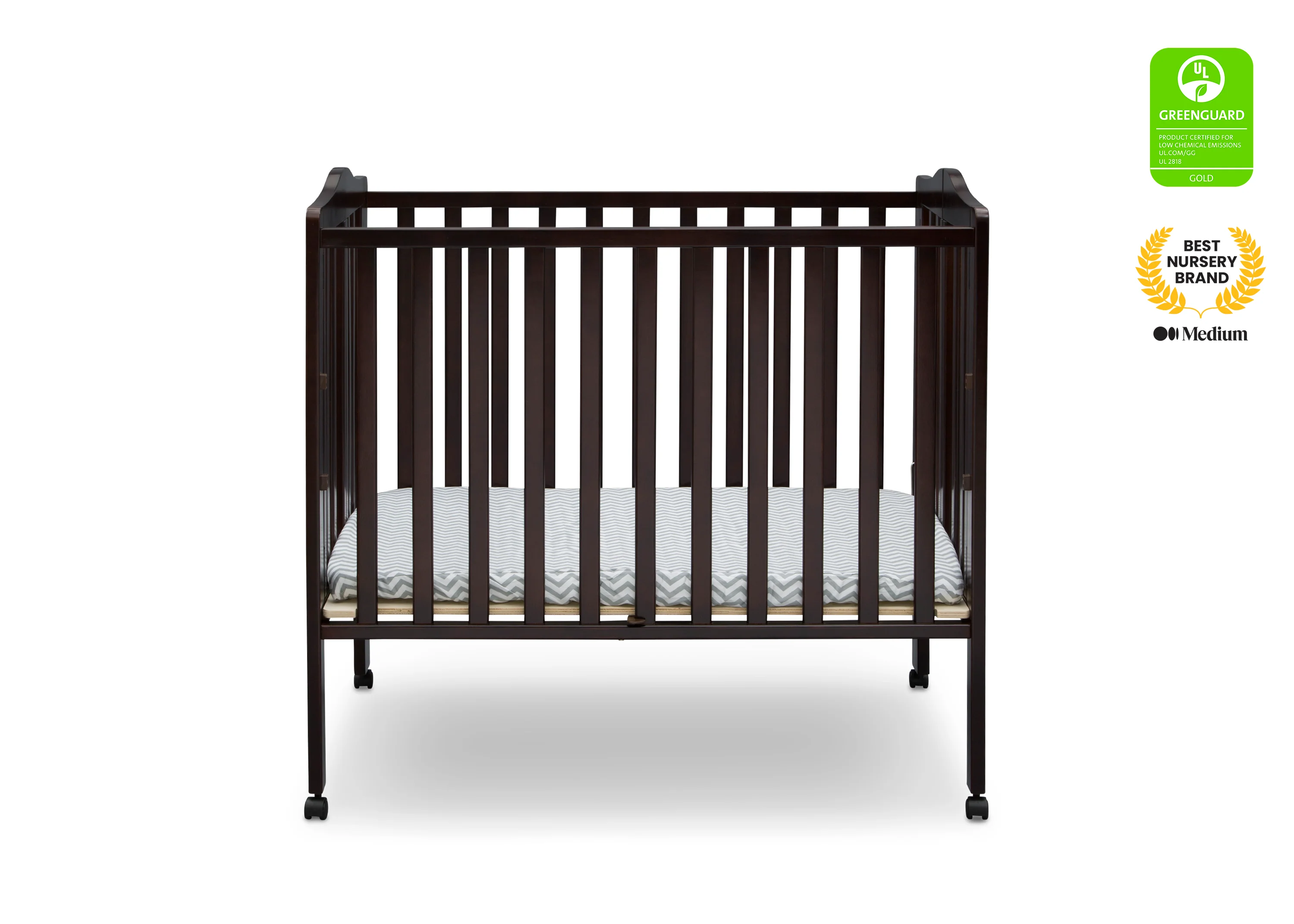 Folding Portable Mini Baby Crib with 1.5-inch Mattress - Image 9