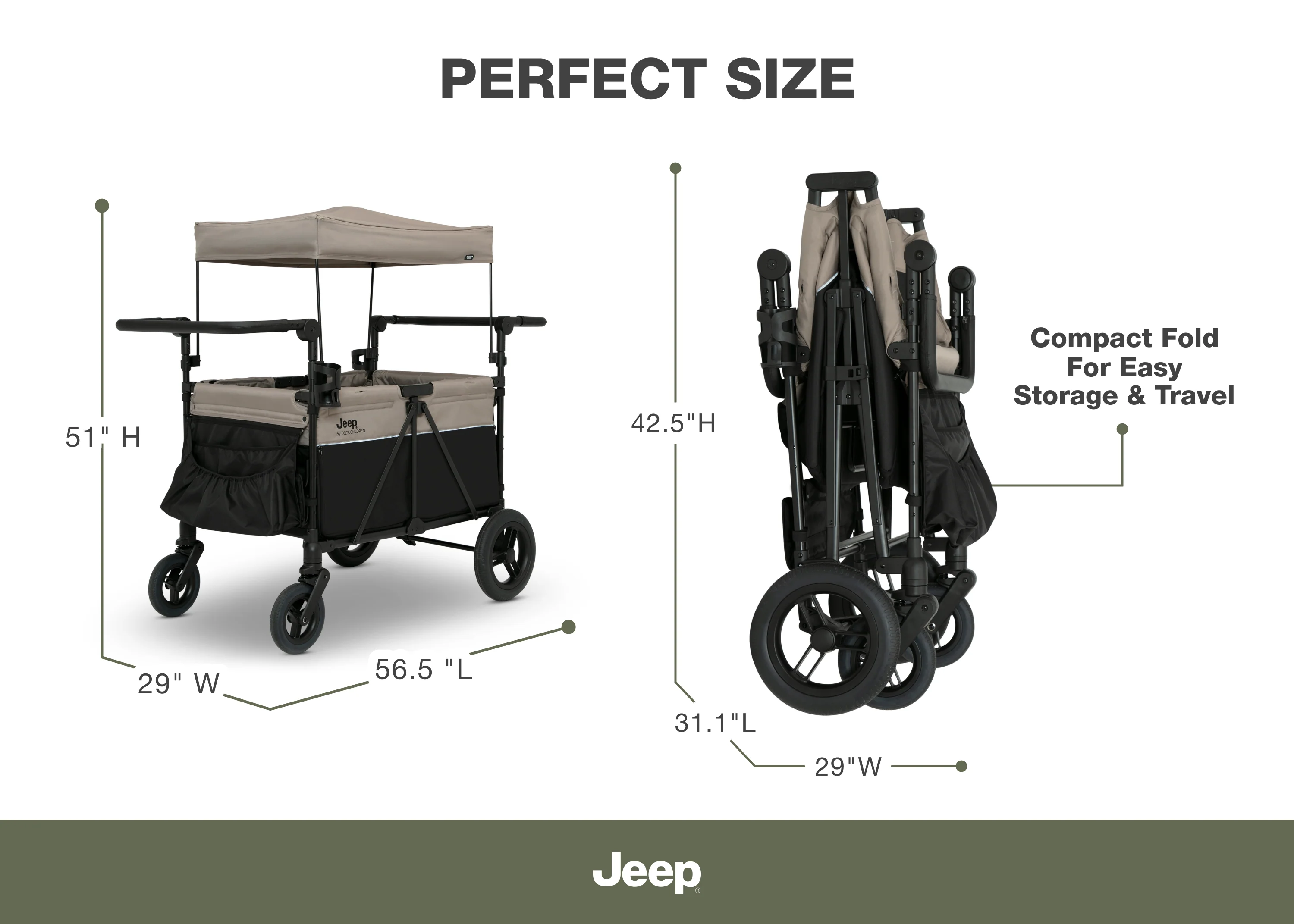 Jeep Gladiator 4-Seater Stroller Wagon - Image 7