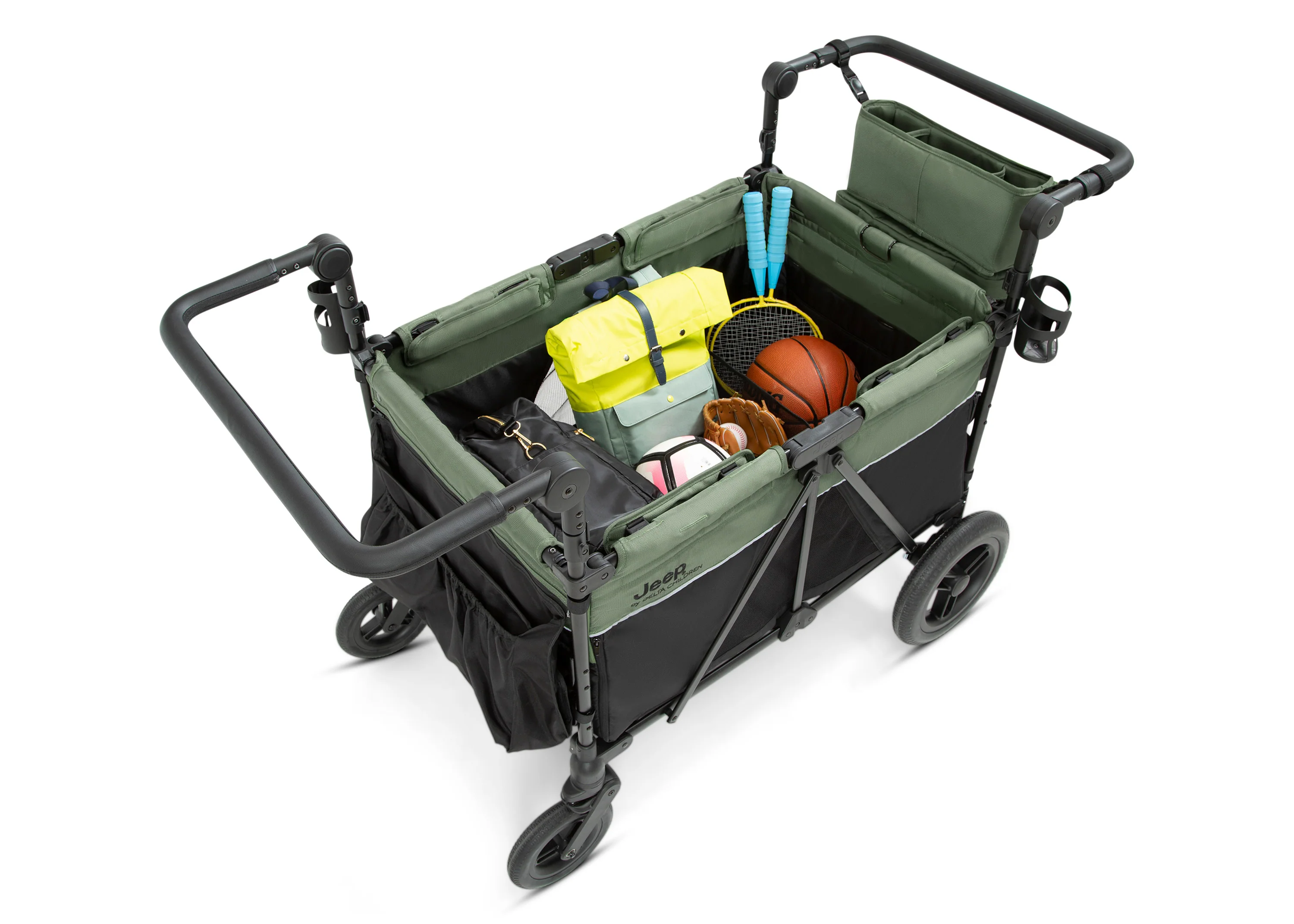 Jeep Wrangler Deluxe 4 Seater Stroller Wagon with Cooler Bag - Image 12
