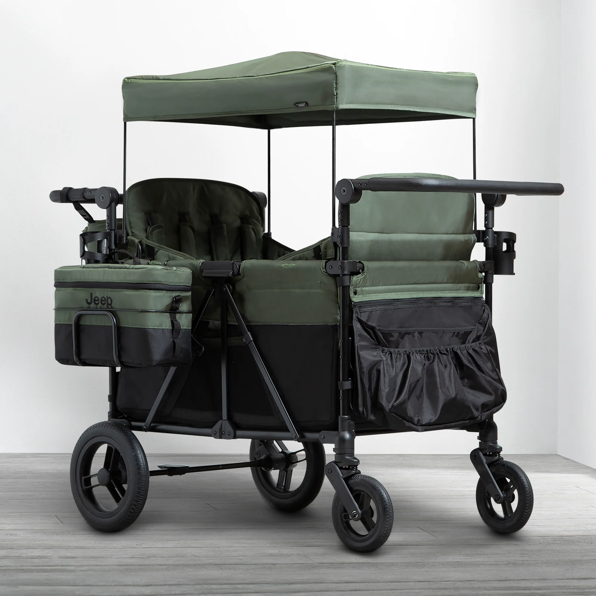 Jeep Wrangler Deluxe 4 Seater Stroller Wagon with Cooler Bag - Image 16