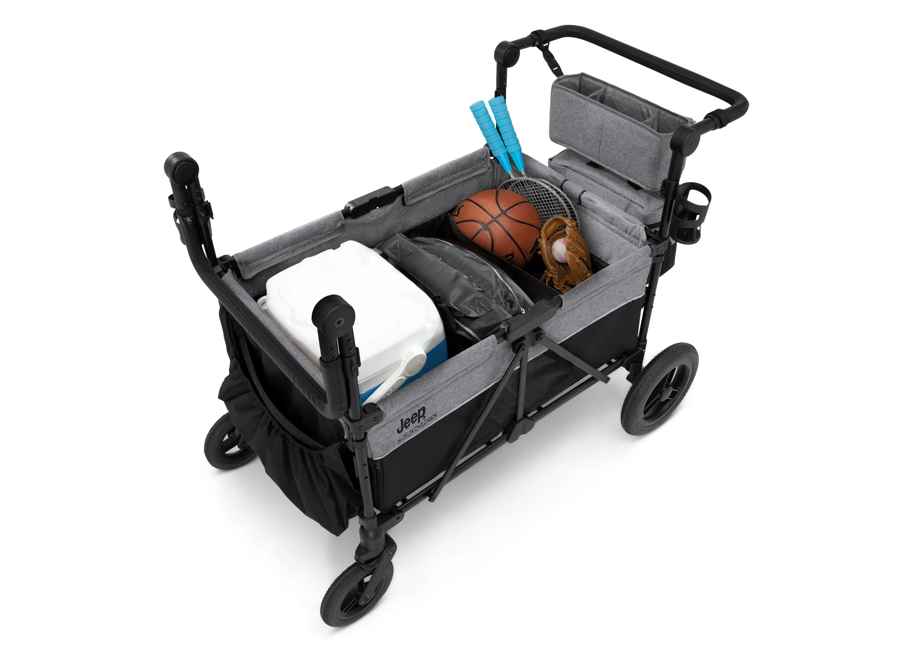 Jeep Wrangler Deluxe 4 Seater Stroller Wagon with Cooler Bag - Image 4