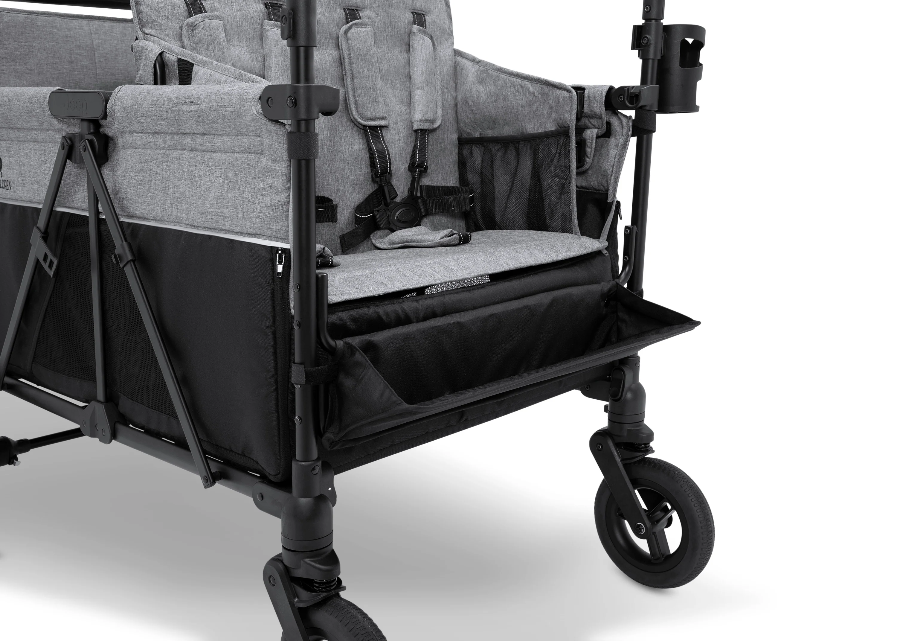 Jeep Wrangler Deluxe 4 Seater Stroller Wagon with Cooler Bag - Image 6
