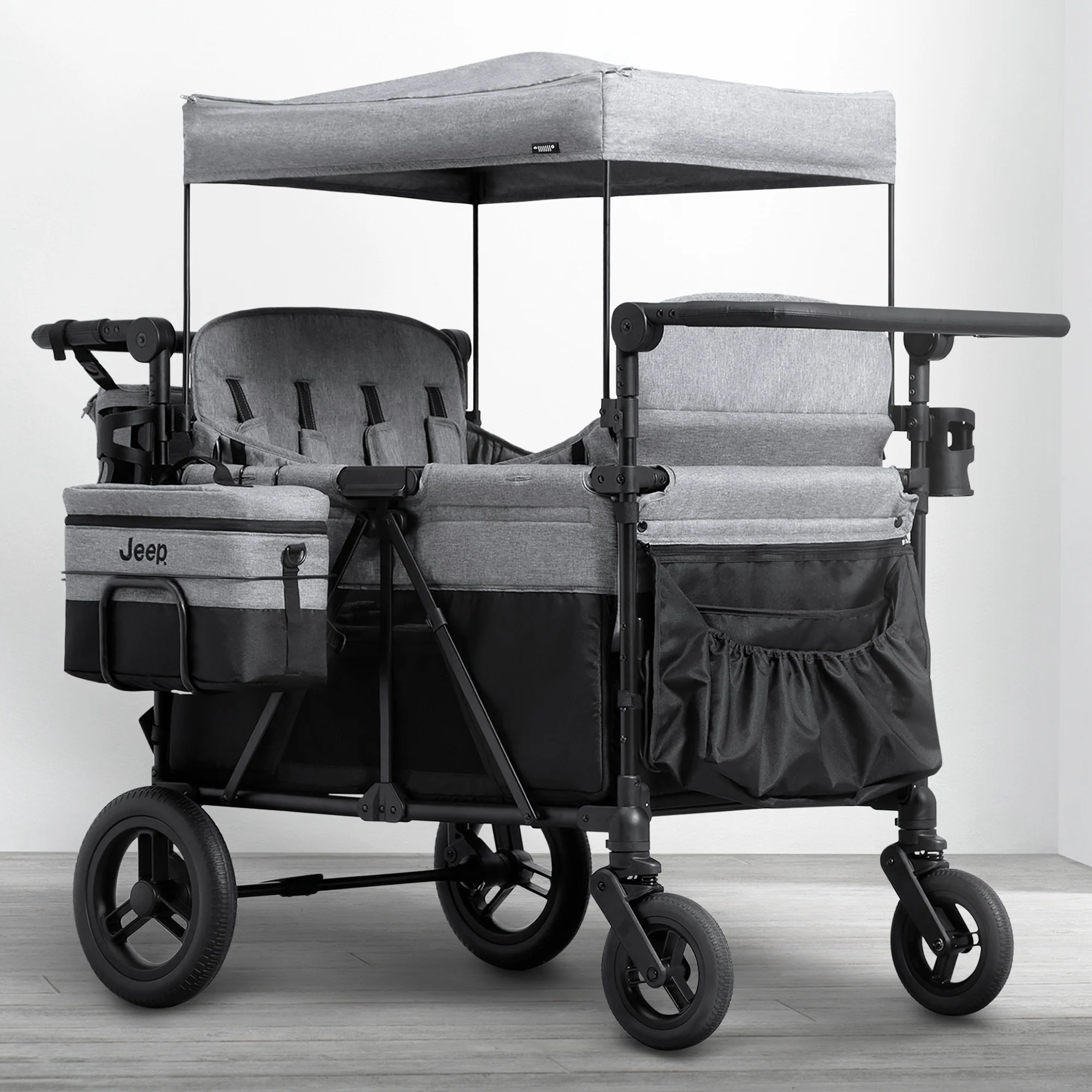 Jeep Wrangler Deluxe 4 Seater Stroller Wagon with Cooler Bag - Image 8