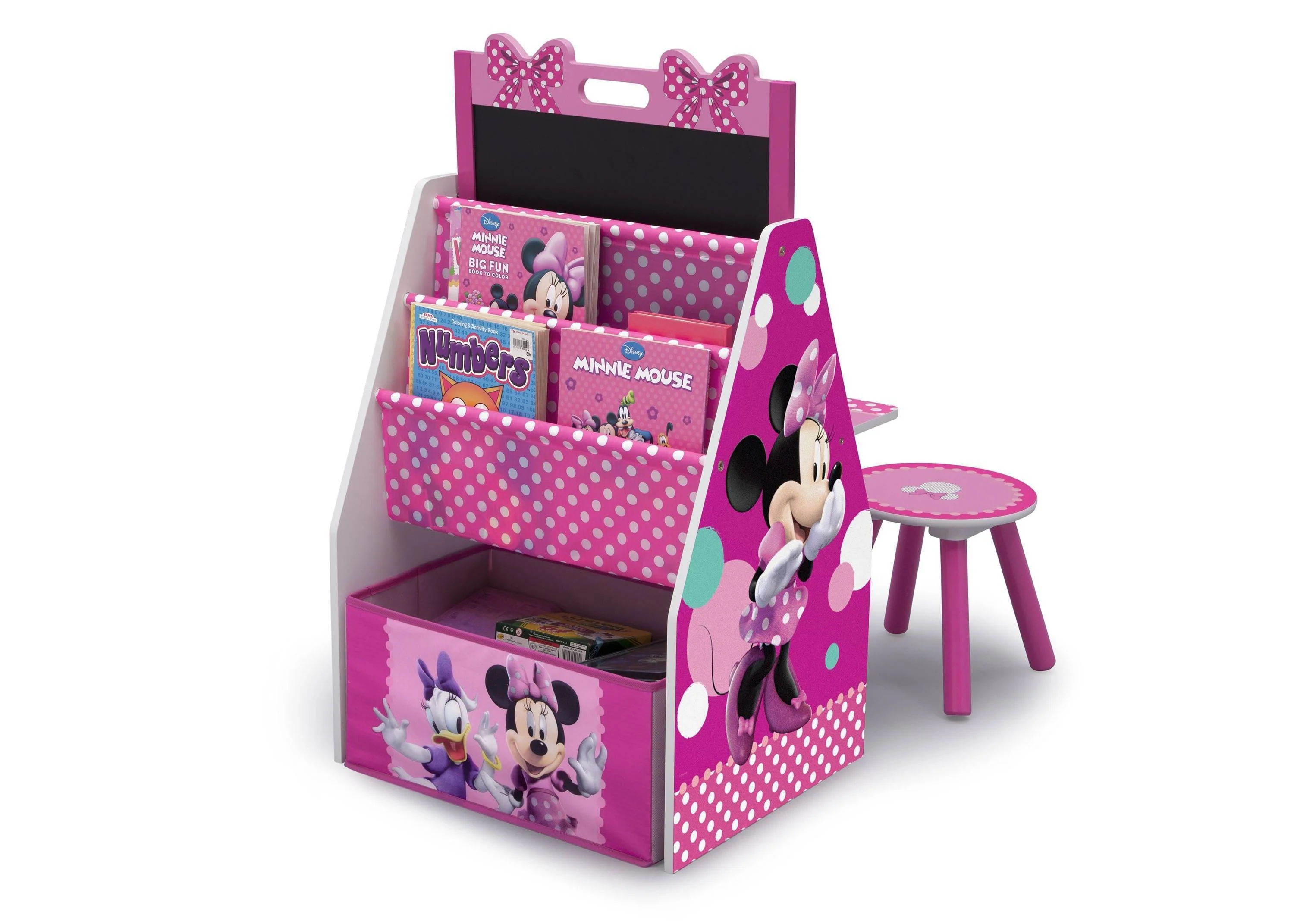 Minnie Mouse Deluxe Kids Art Table - Easel, Desk, Stool, Toy Organizer - Image 4