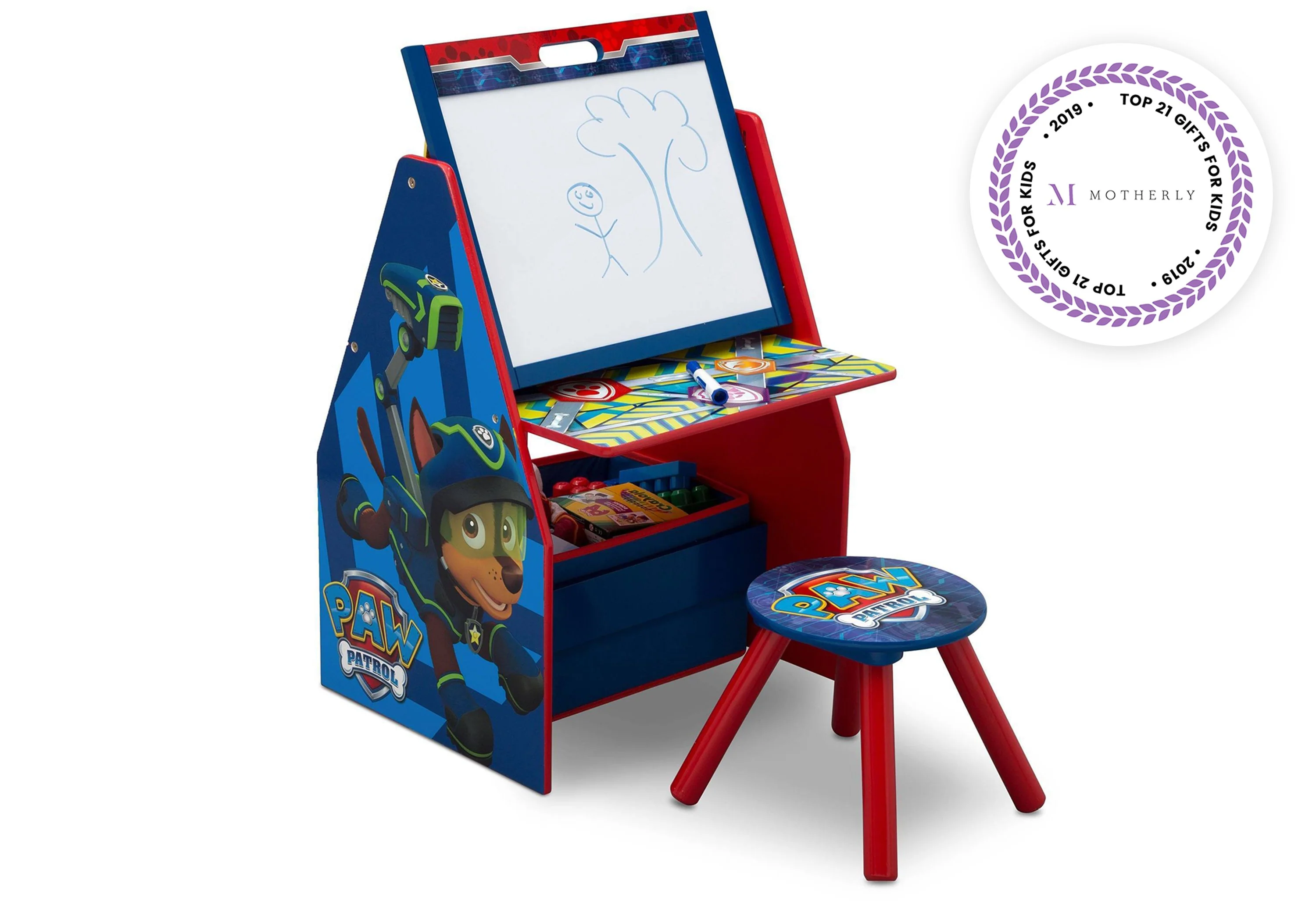PAW Patrol Deluxe Kids Art Table - Easel, Desk, Stool, Toy Organizer - Image 3