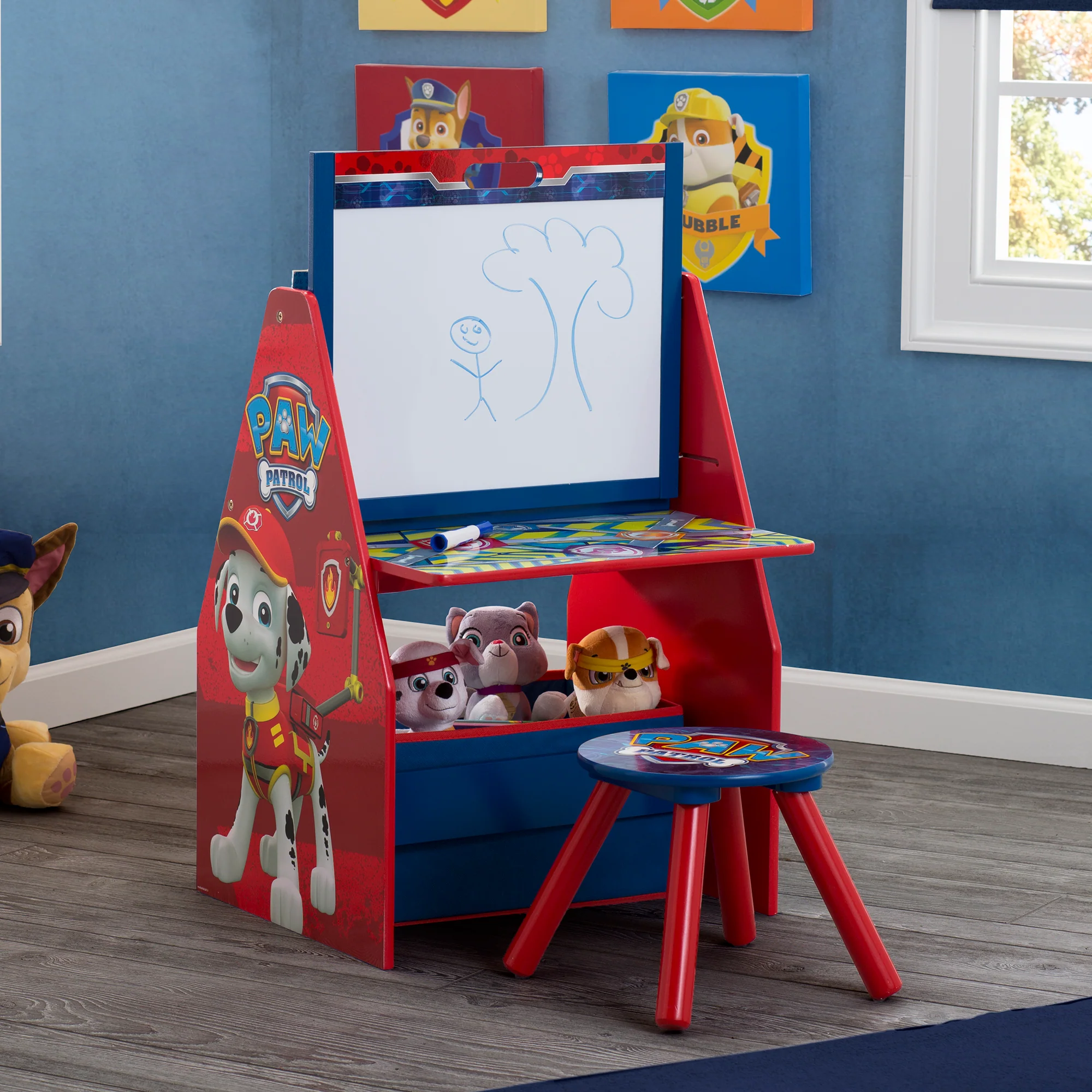PAW Patrol Deluxe Kids Art Table - Easel, Desk, Stool, Toy Organizer - Image 9
