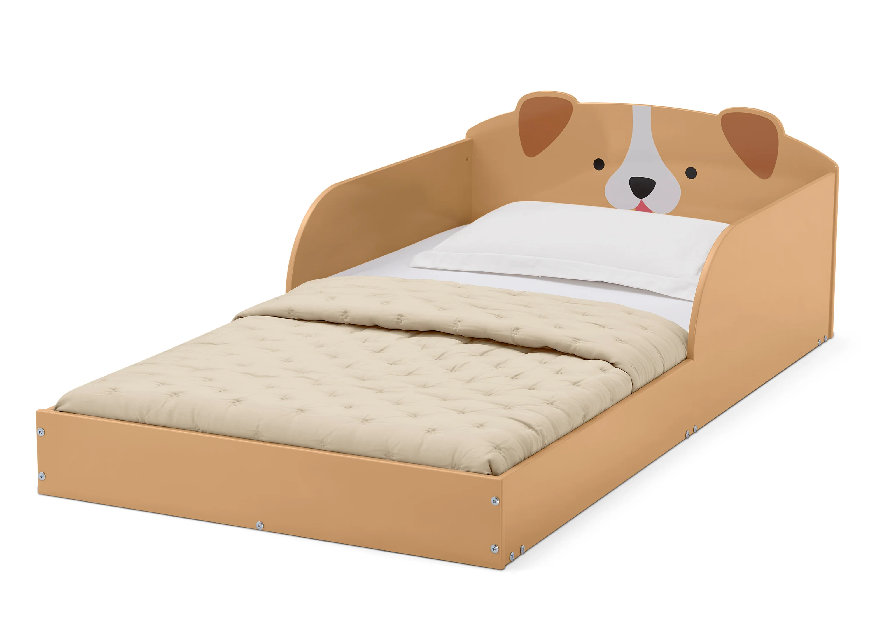Puppy Wood Floor Toddler Bed with Reusable Stickers - Image 3