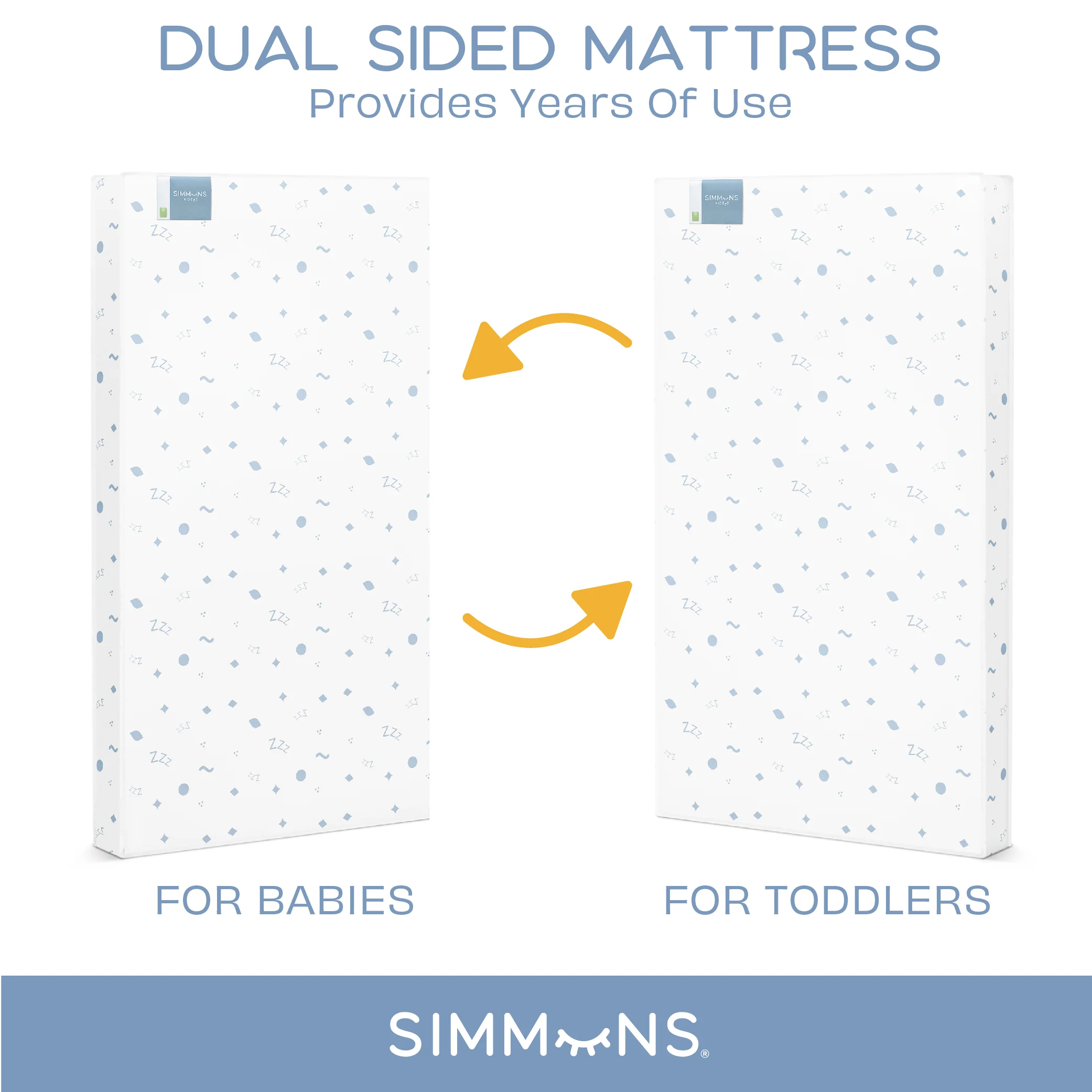 Simmons Kids® Quiet Nights Dual Sided Crib and Toddler Mattress - Image 2