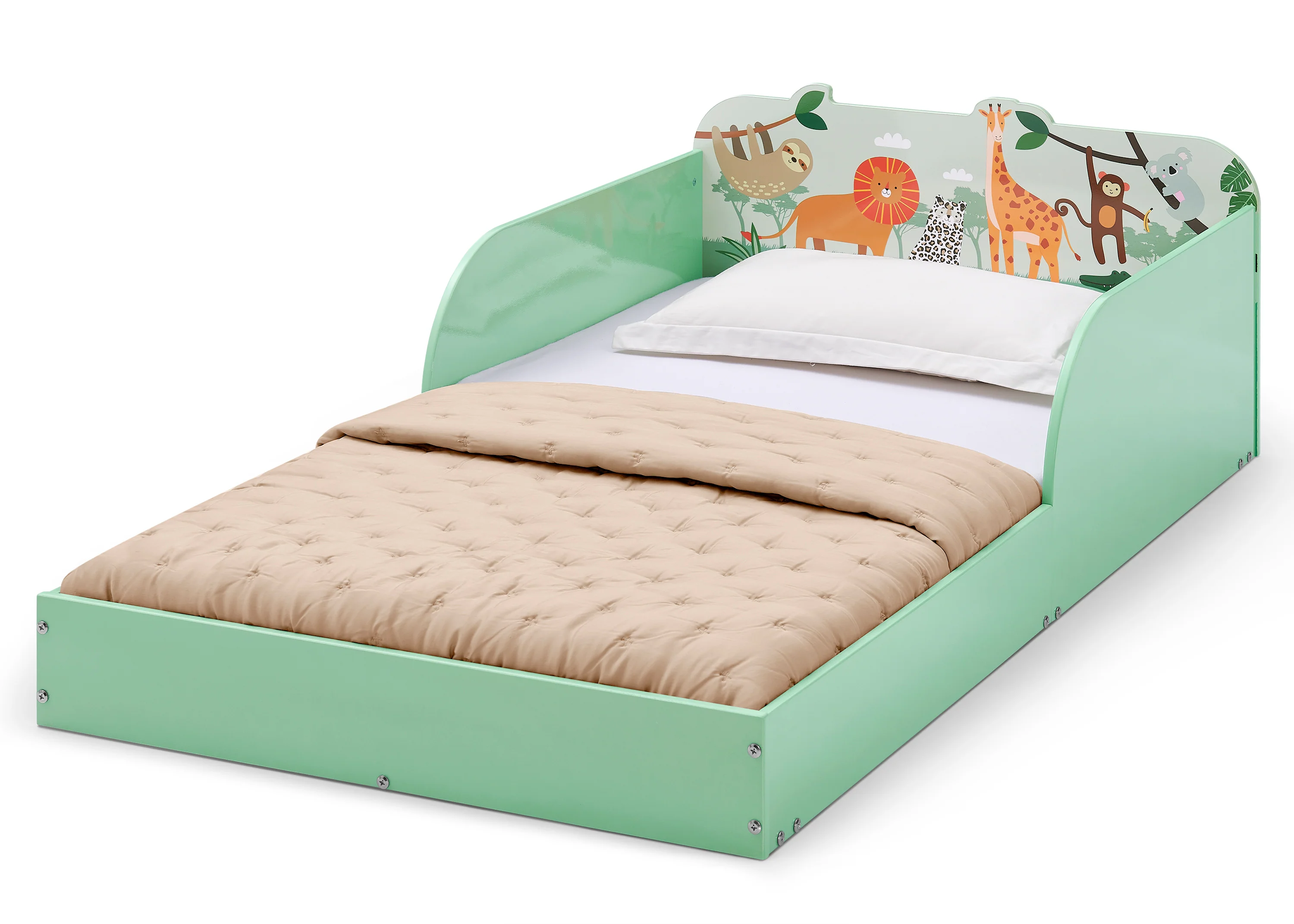 Safari Wood Floor Toddler Bed with Reusable Stickers - Image 3