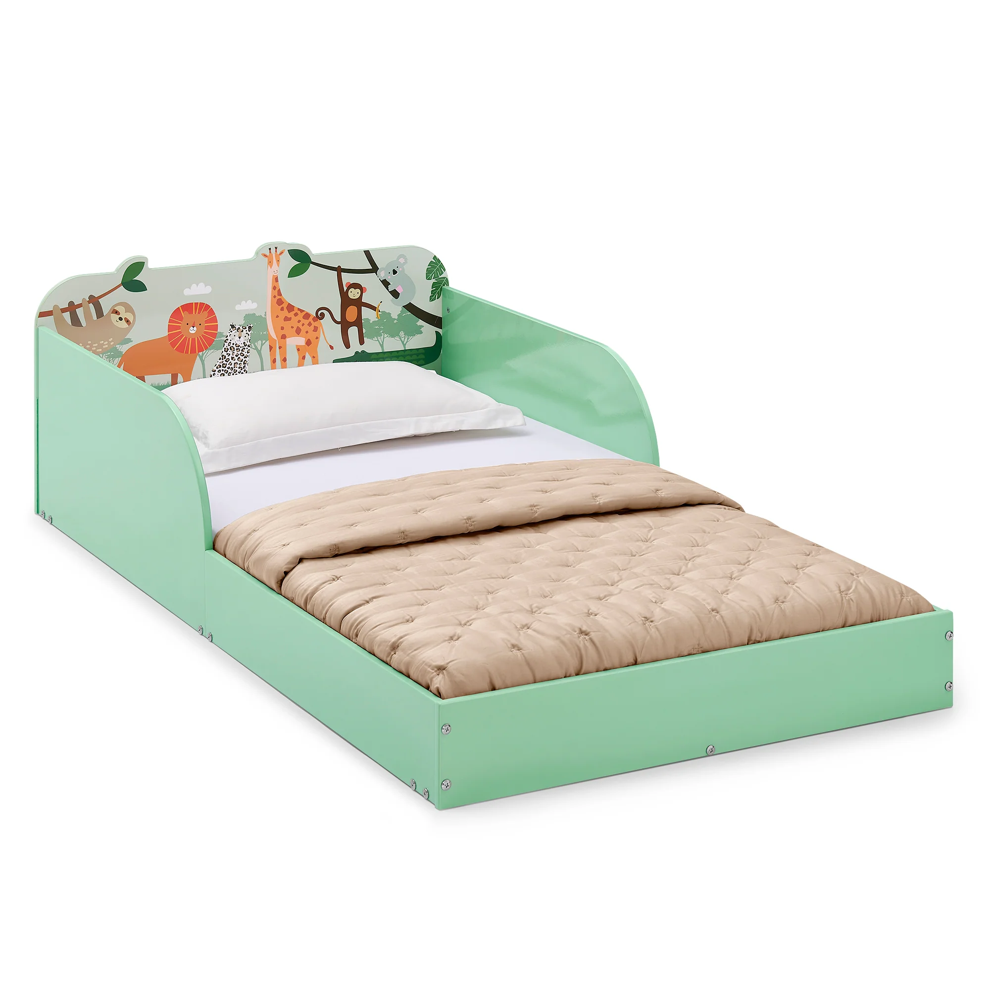 Safari Wood Floor Toddler Bed with Reusable Stickers - Image 7