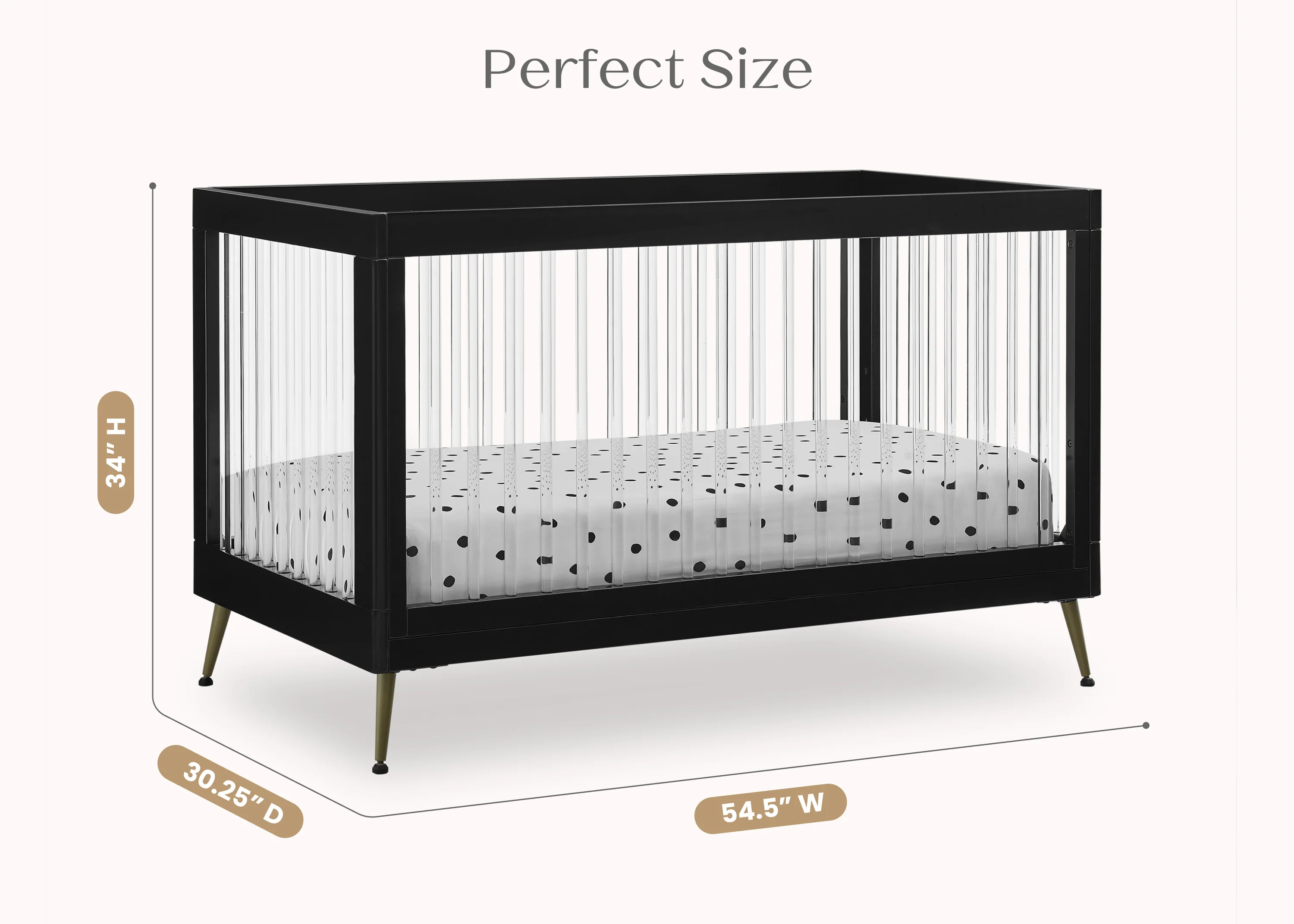 Sloane 4-in-1 Acrylic Convertible Crib - Image 23