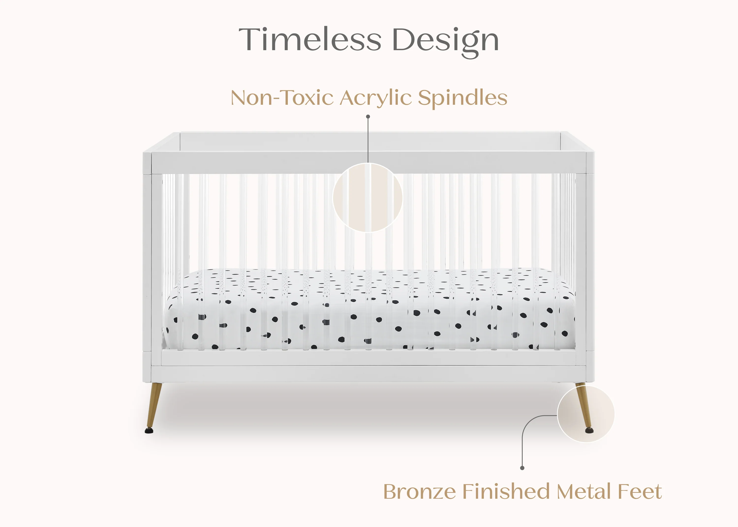 Sloane 4-in-1 Acrylic Convertible Crib - Image 6