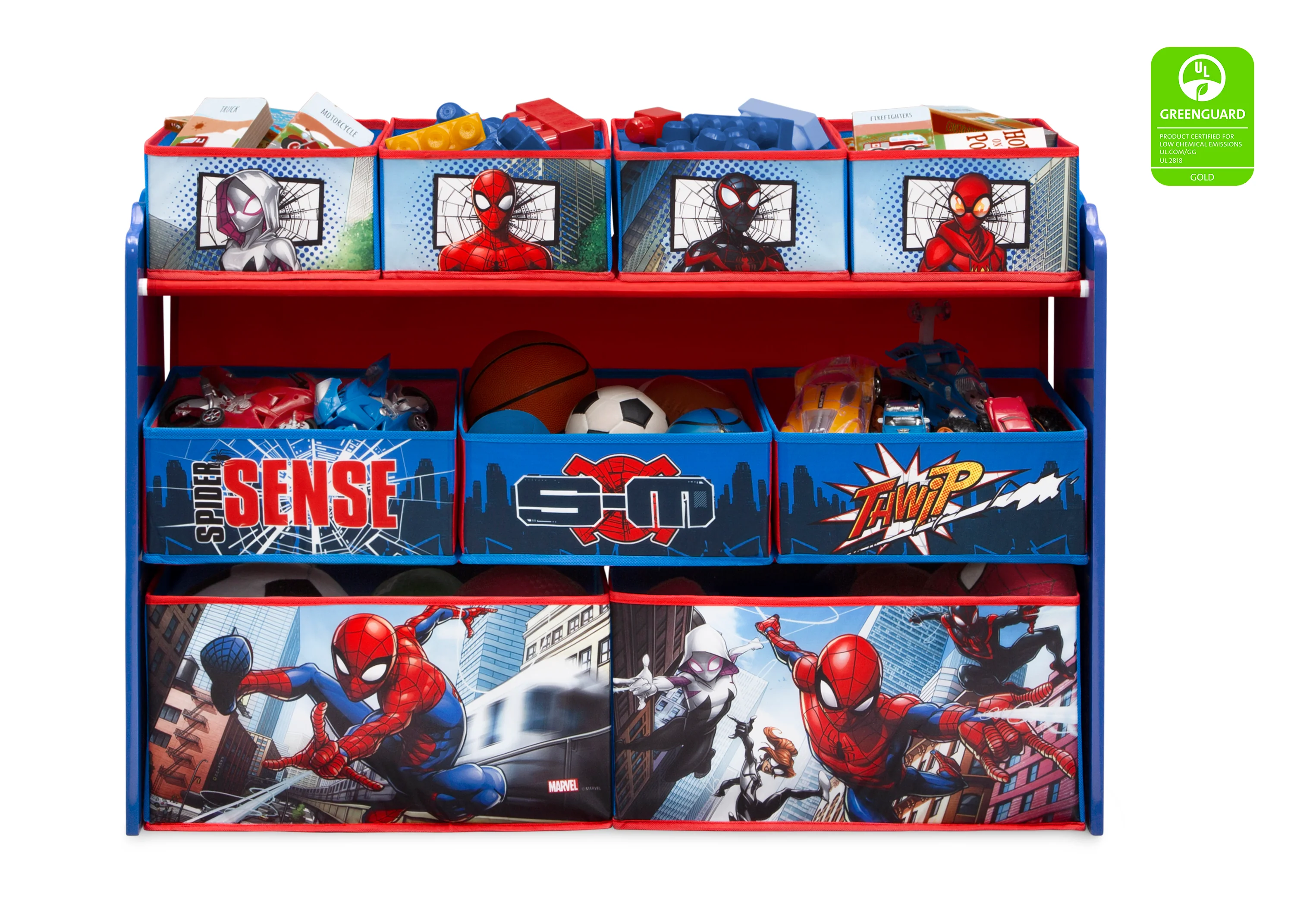 Spider-Man Deluxe 9 Bin Design and Store Toy Organizer - Image 2