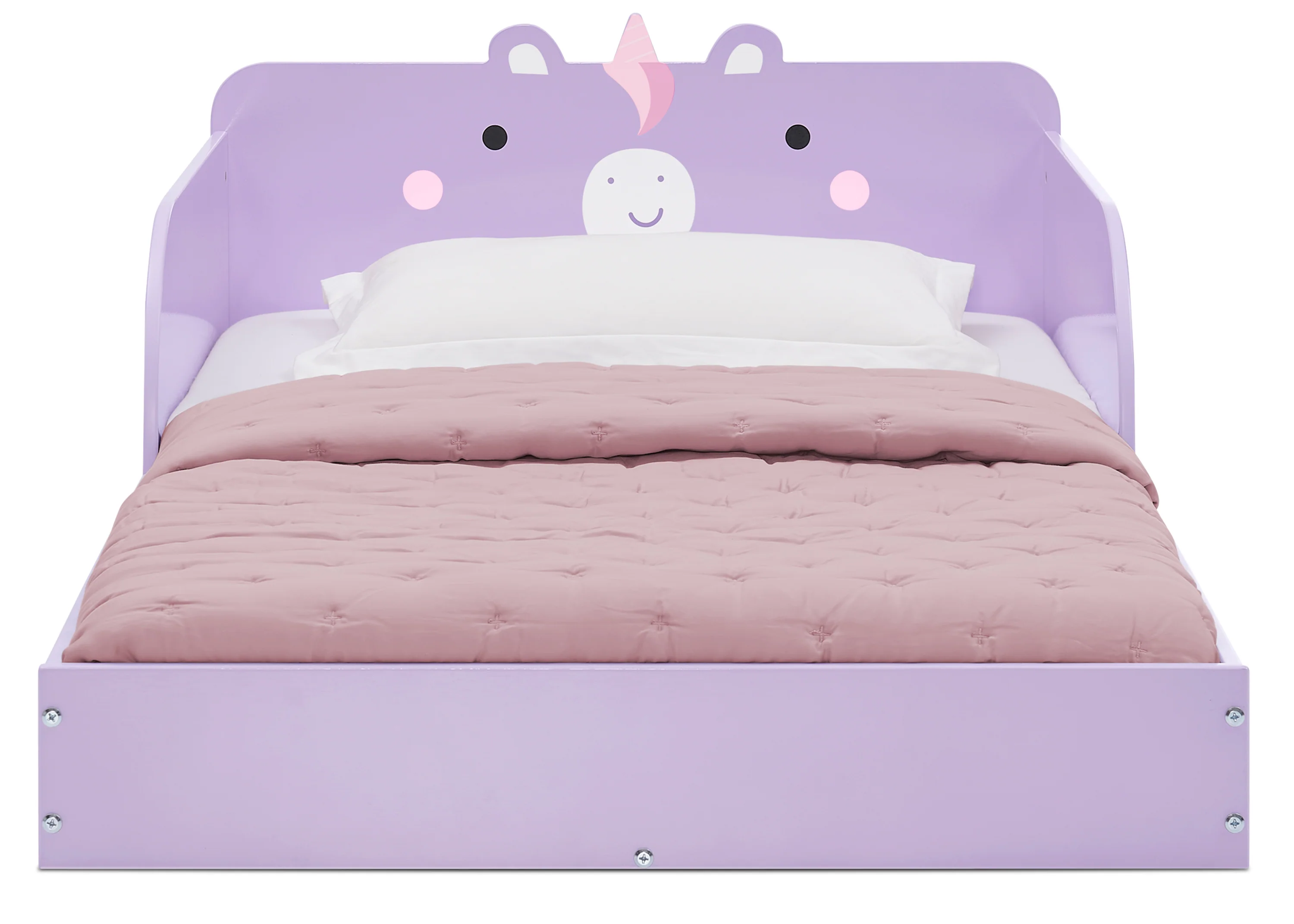 Unicorn Wood Floor Toddler Bed with Reusable Stickers - Image 2