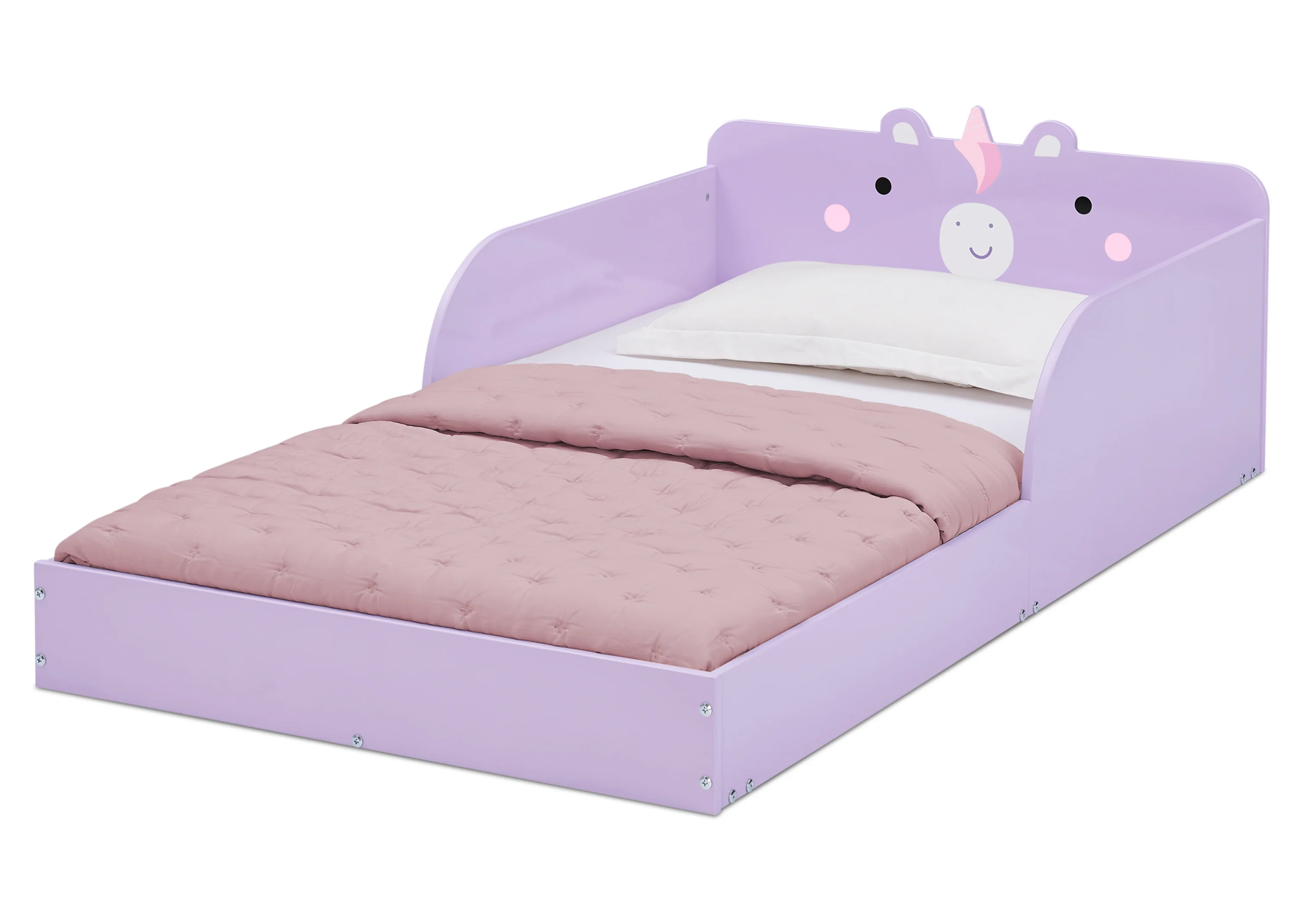 Unicorn Wood Floor Toddler Bed with Reusable Stickers - Image 3