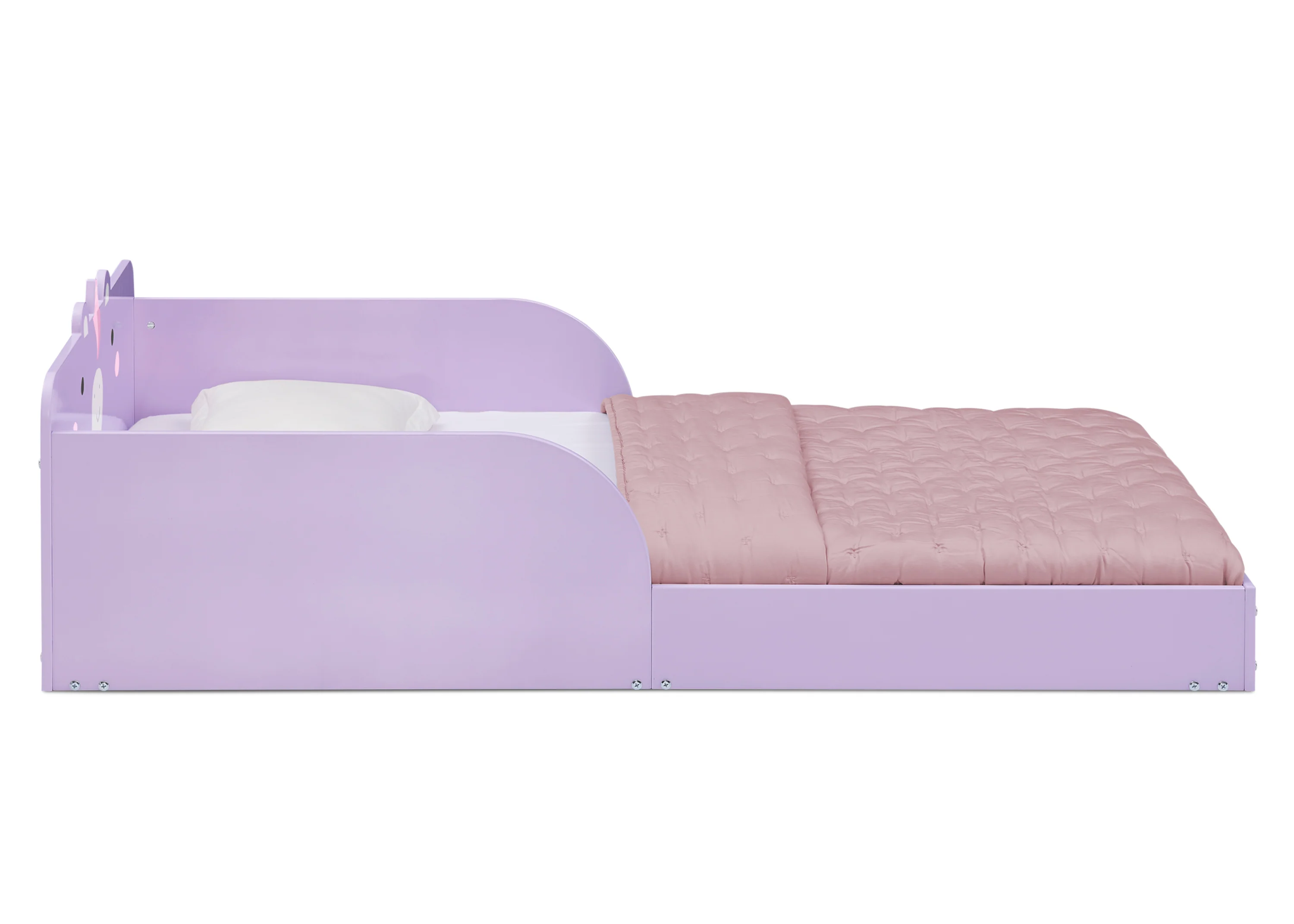 Unicorn Wood Floor Toddler Bed with Reusable Stickers - Image 4