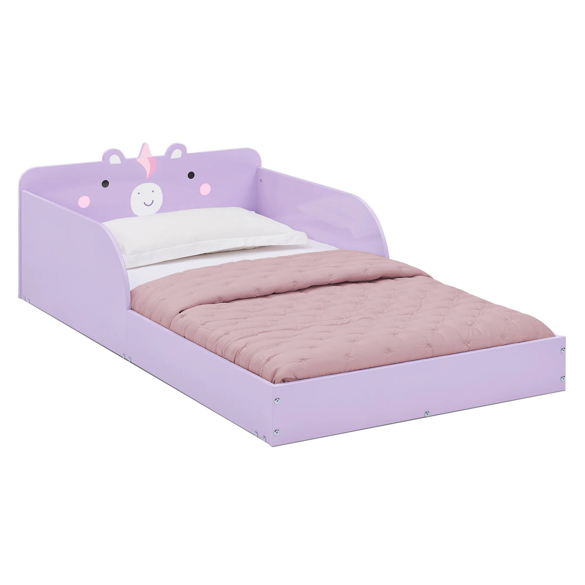 Unicorn Wood Floor Toddler Bed with Reusable Stickers - Image 6